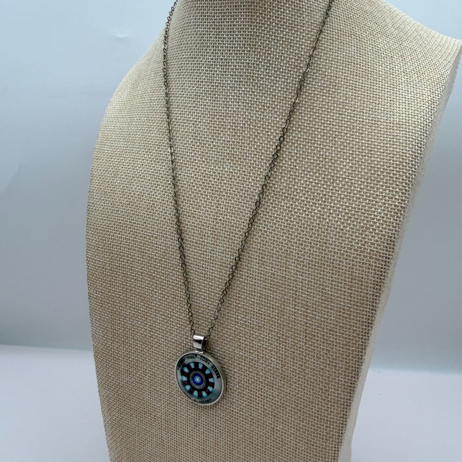 VTG 90s Proof That Tony Stark Has A Heart Iron Man Arc Pendant Necklace Jewelry - Thumbnail 8