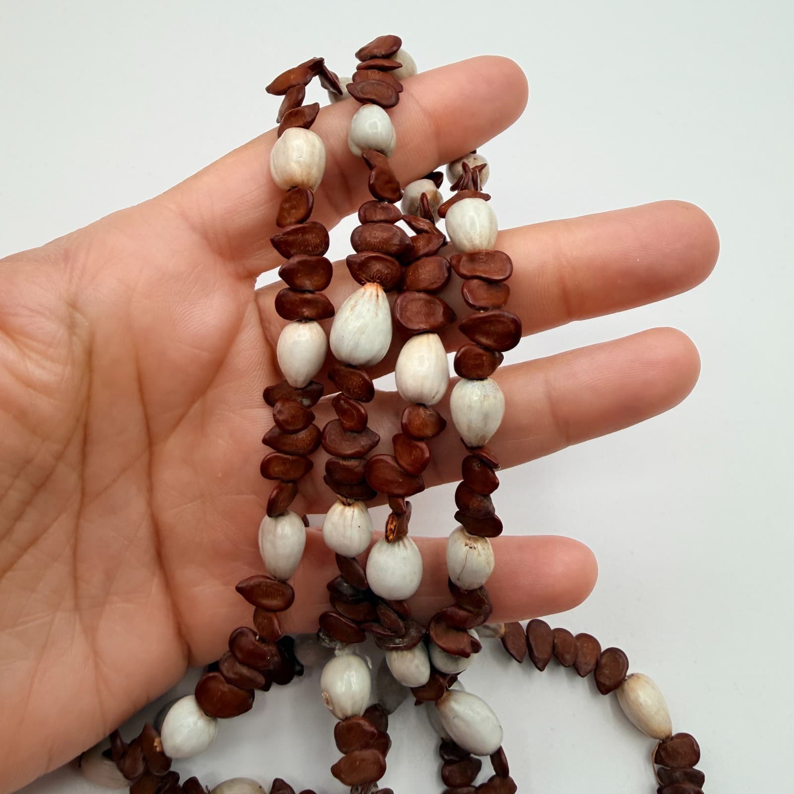 Vintage Y2K Job's Tears Seed Beaded Nut Pod Necklace Women's Classic Jewelry - Thumbnail 8