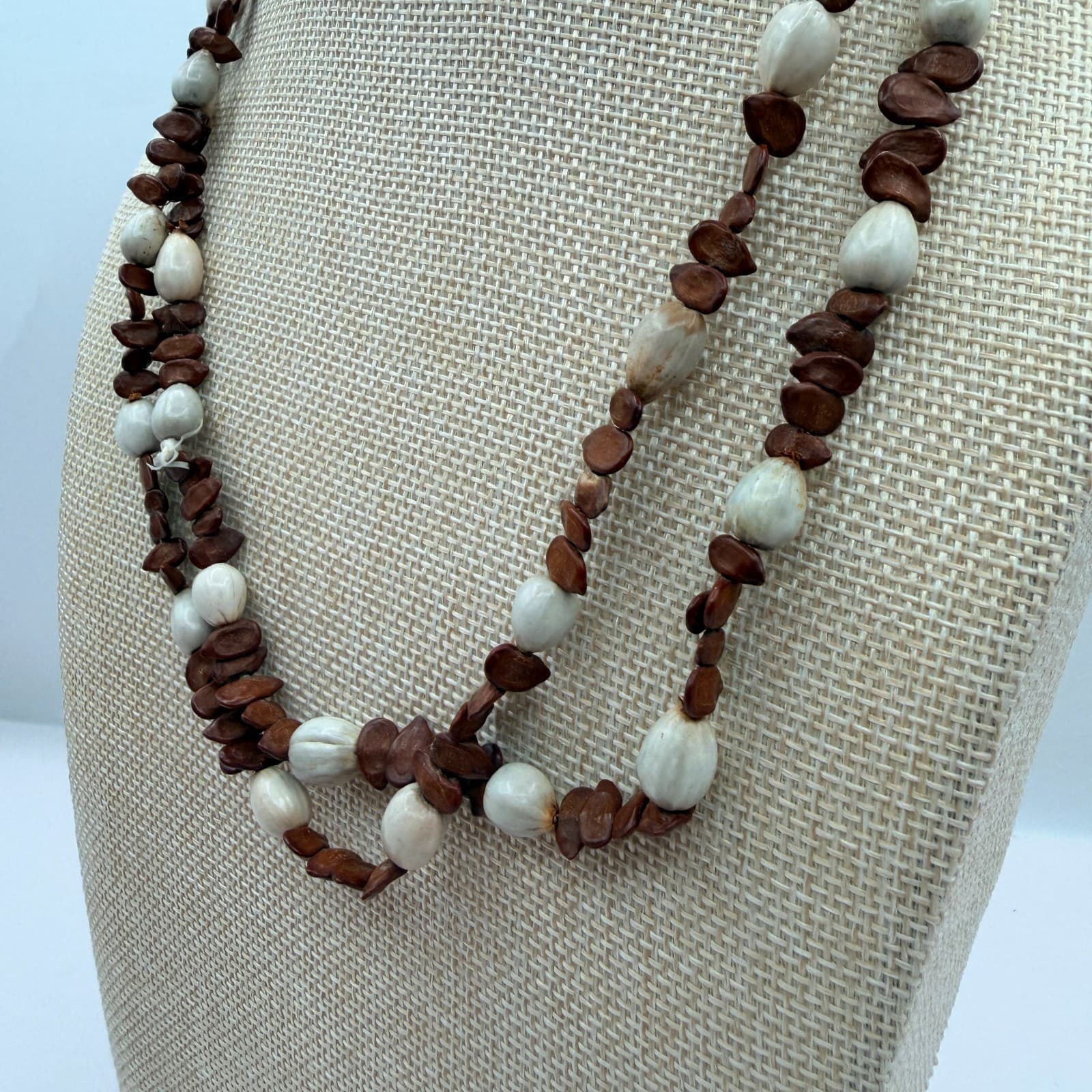 Vintage Y2K Job's Tears Seed Beaded Nut Pod Necklace Women's Classic Jewelry - Thumbnail 6