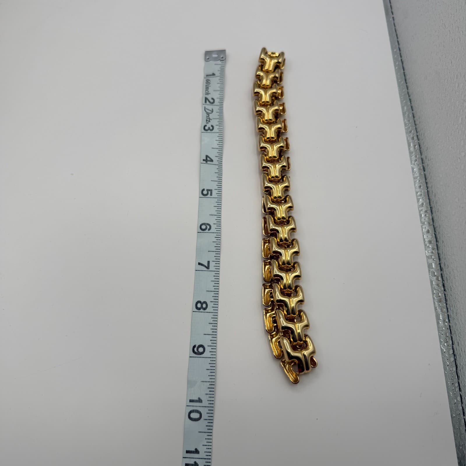 Vintage Y2K Gold Tone Interlocking Link Necklace Statement Women's Jewelry - Thumbnail 12