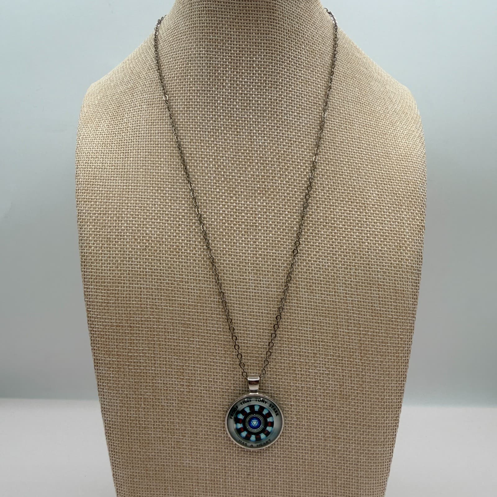 VTG 90s Proof That Tony Stark Has A Heart Iron Man Arc Pendant Necklace Jewelry - Thumbnail 9