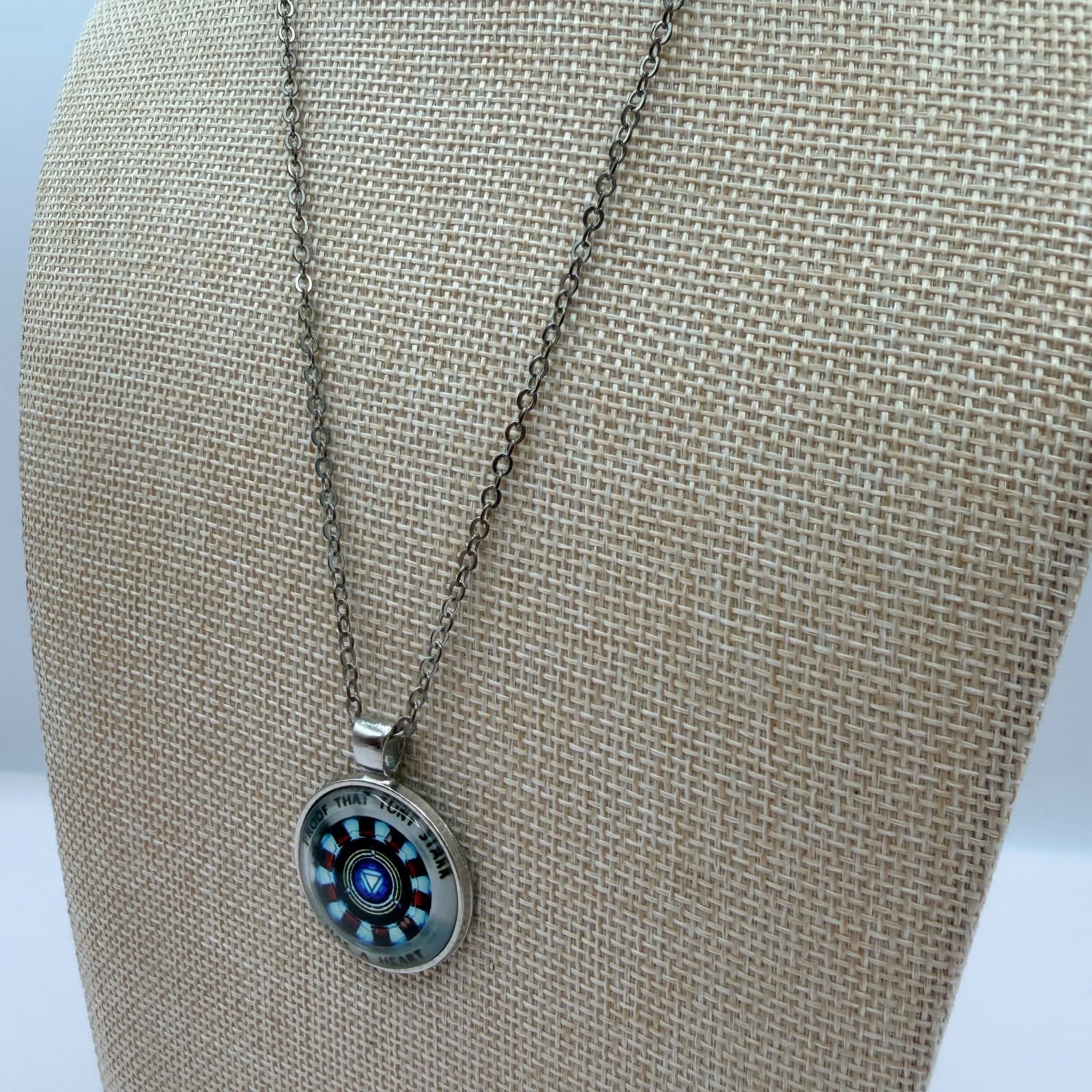 VTG 90s Proof That Tony Stark Has A Heart Iron Man Arc Pendant Necklace Jewelry - Thumbnail 7