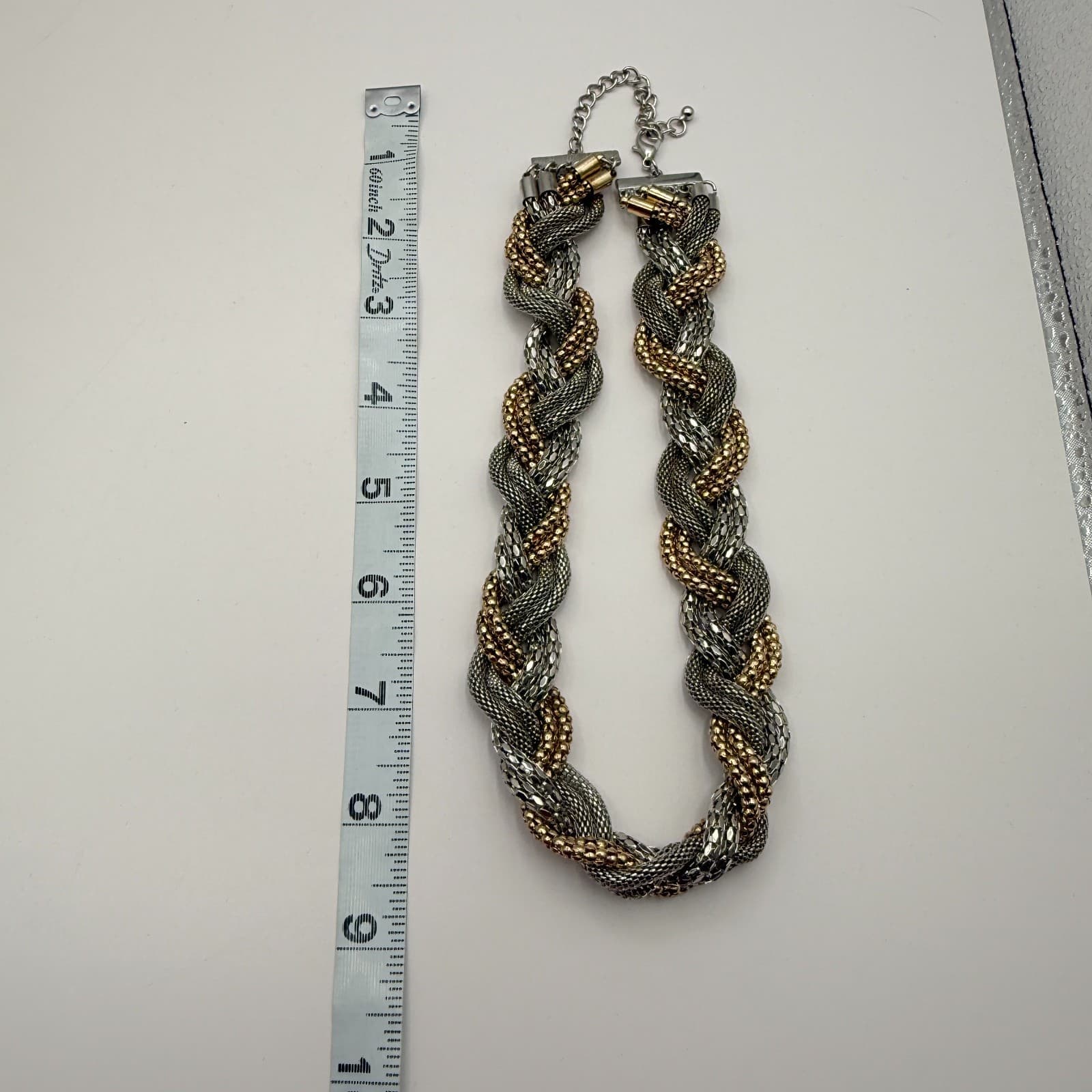 Vintage Y2K Braided Mesh Chain Necklace Statement Women's Classic Jewelry - Thumbnail 10