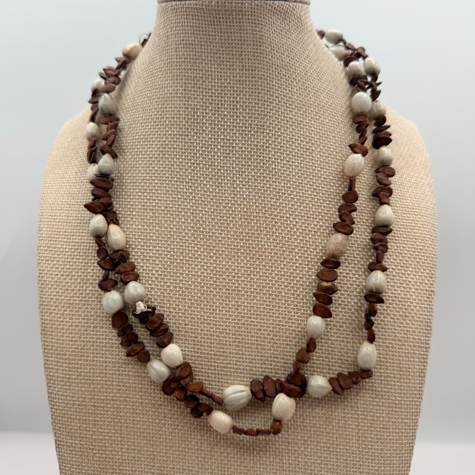 Vintage Y2K Job's Tears Seed Beaded Nut Pod Necklace Women's Classic Jewelry - Thumbnail 4