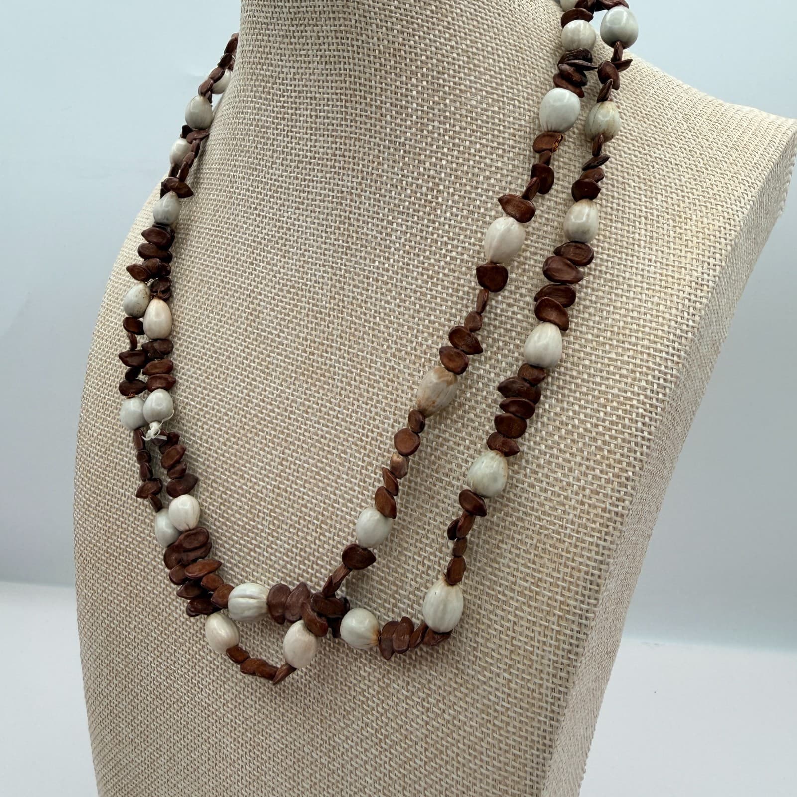 Vintage Y2K Job's Tears Seed Beaded Nut Pod Necklace Women's Classic Jewelry - Thumbnail 7