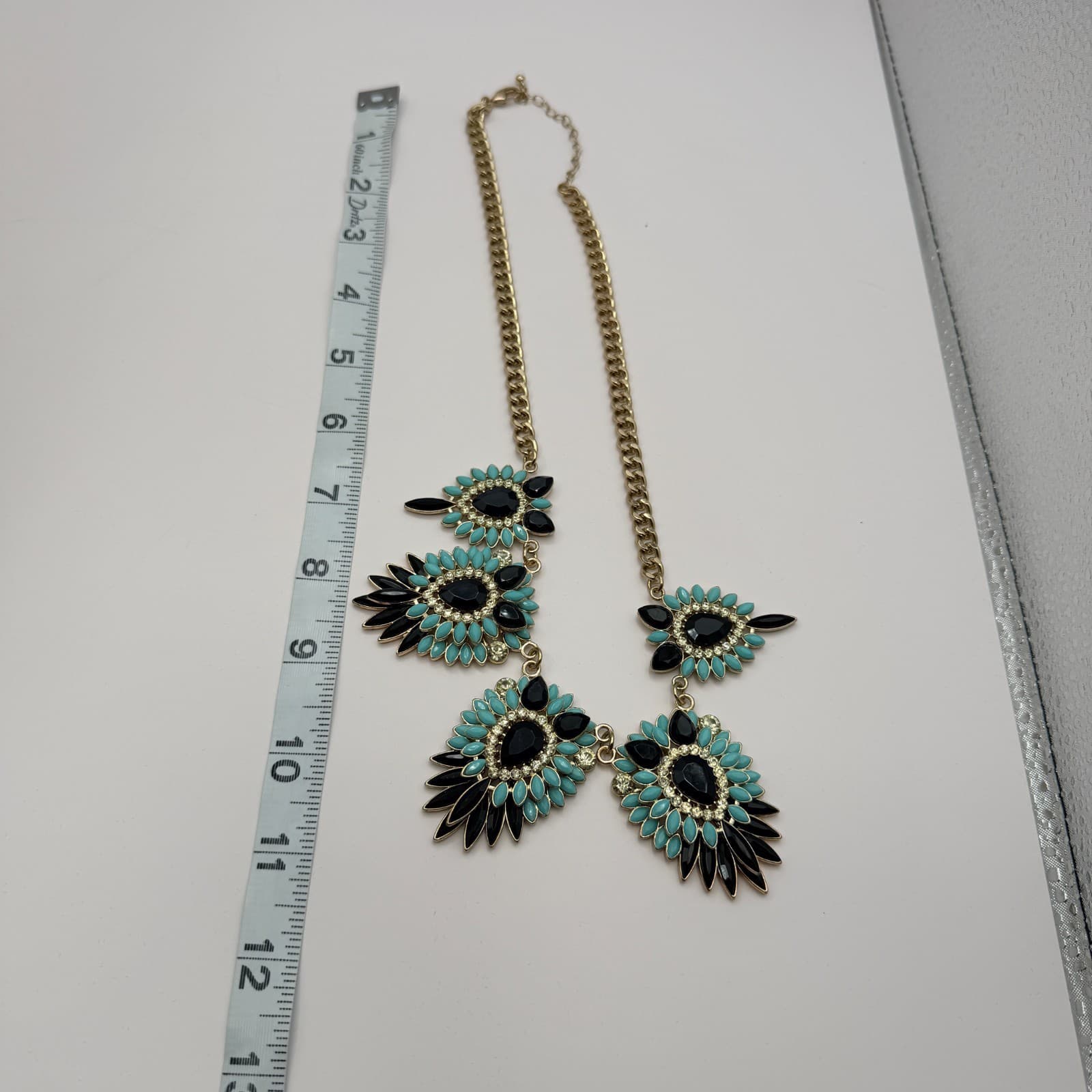 Vintage 90s Gold Tone Bib Necklace Statement Boho Women's Classic Jewelry - Thumbnail 10