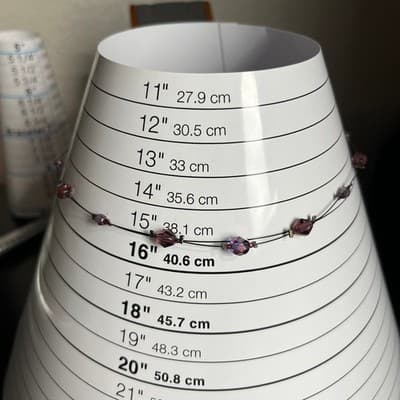 VTG New York & Co Purple Floating Crystal Beaded Station Necklace Delicate Chain - Thumbnail 7