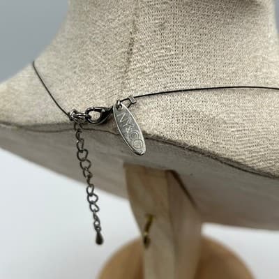 VTG New York & Co Purple Floating Crystal Beaded Station Necklace Delicate Chain - Thumbnail 6