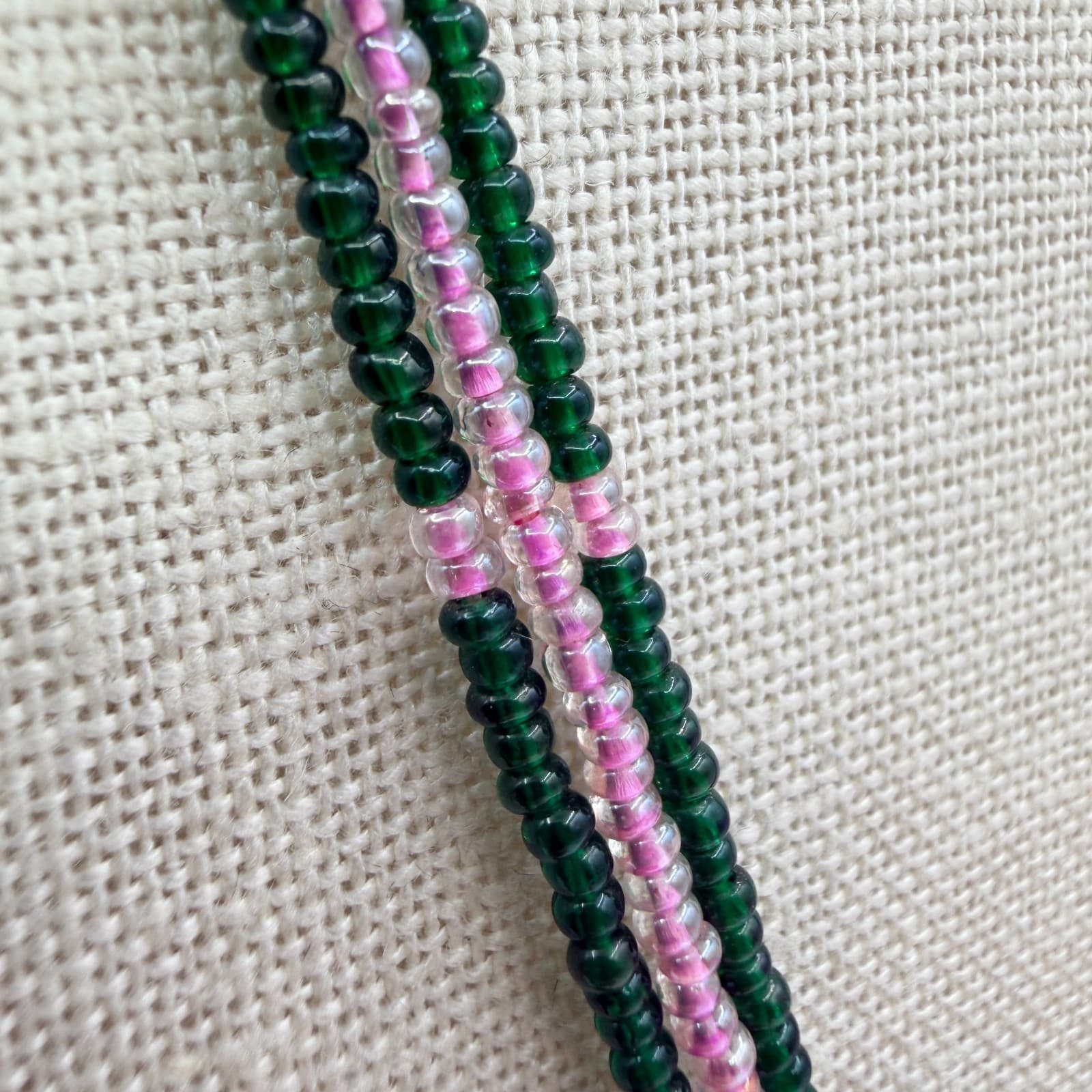 Vintage Y2K Handmade Seed Bead Medallion Statement Necklace Fringe Boho Jewelry - Thumbnail 6