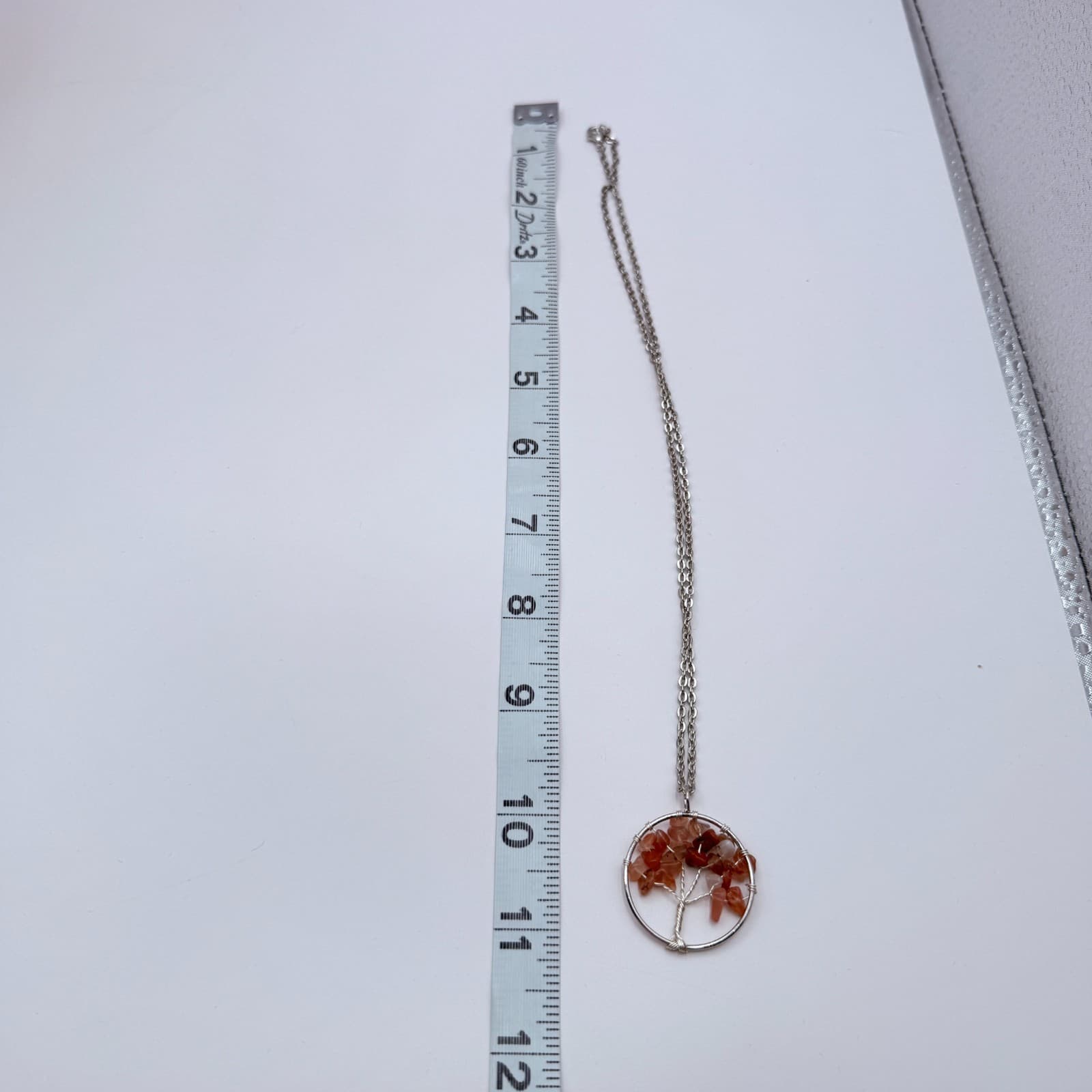 Vintage 90s Silver Tone Tree of Life Beaded Pendant Necklace Women's Jewelry - Thumbnail 8