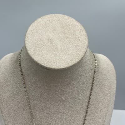 Vintage Silver Tone Crescent Moon Pendant Necklace Rhinestone Dainty Minimalist - Thumbnail 3