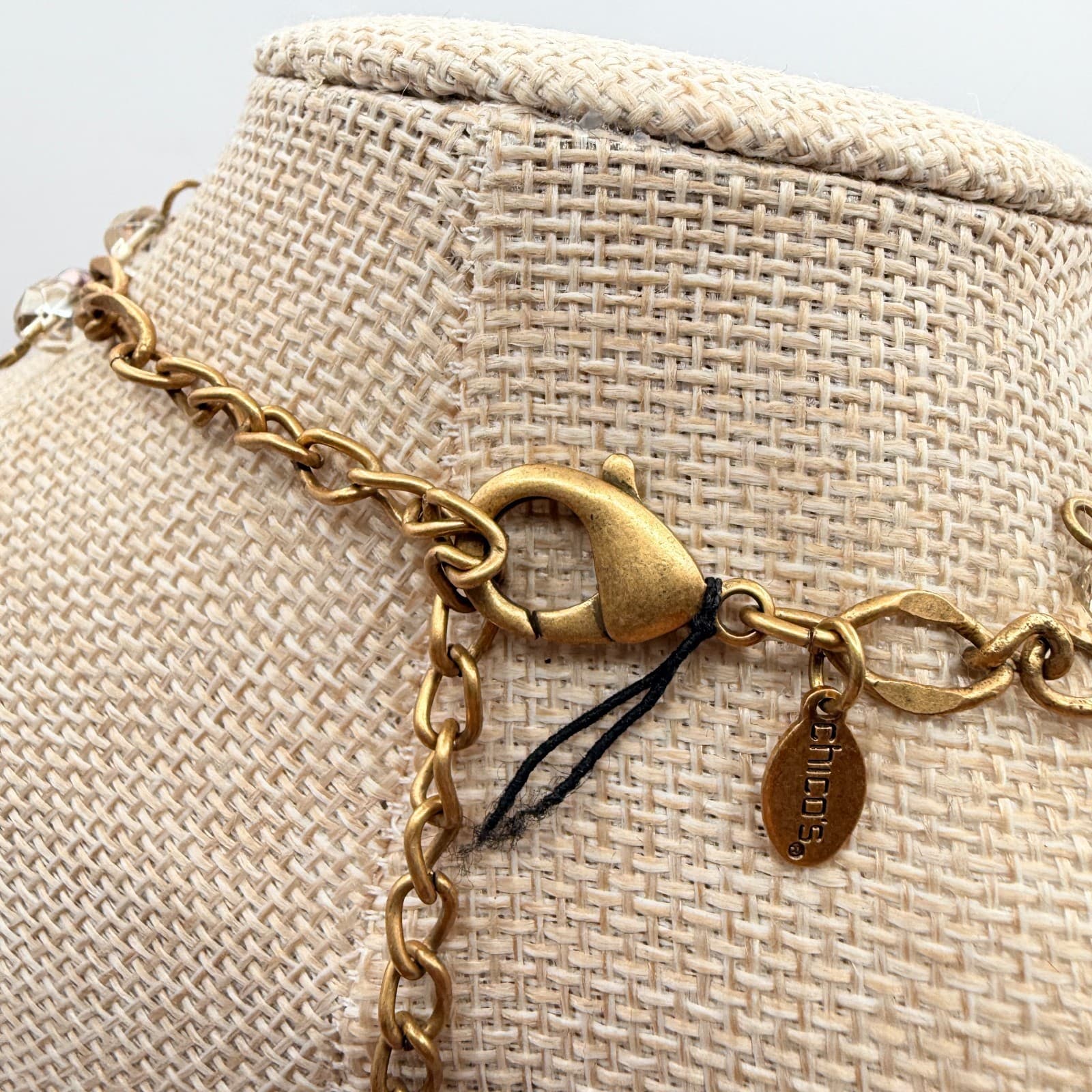 Vintage Y2K Chico's Gold Tone Beaded Statement Necklace Women's Classic Jewelry - Thumbnail 12