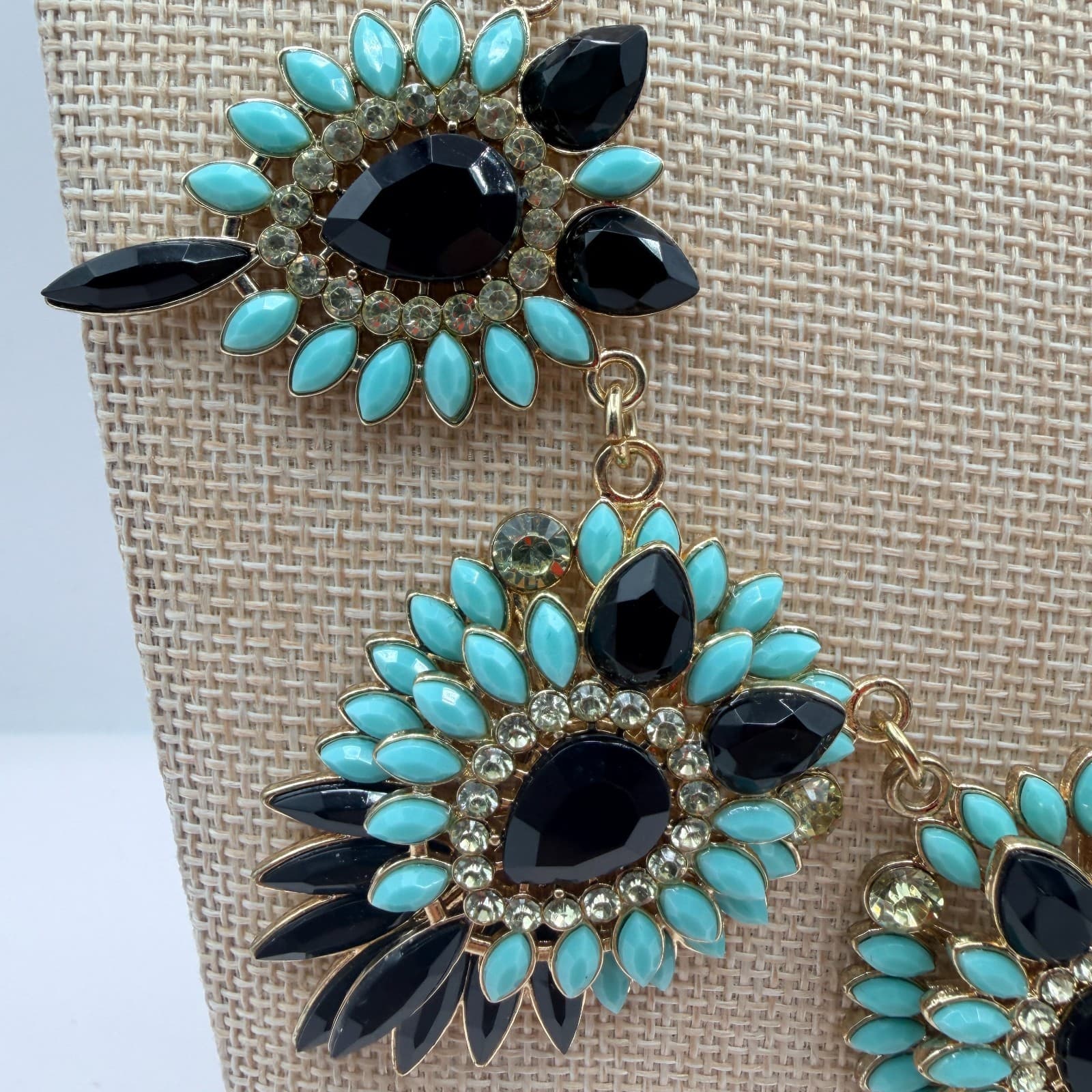 Vintage 90s Gold Tone Bib Necklace Statement Boho Women's Classic Jewelry - Thumbnail 3