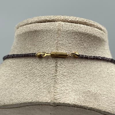 VTG Multicolor Beaded Statement Necklace Purple Blue Faceted Beads Chunky Center - Thumbnail 7