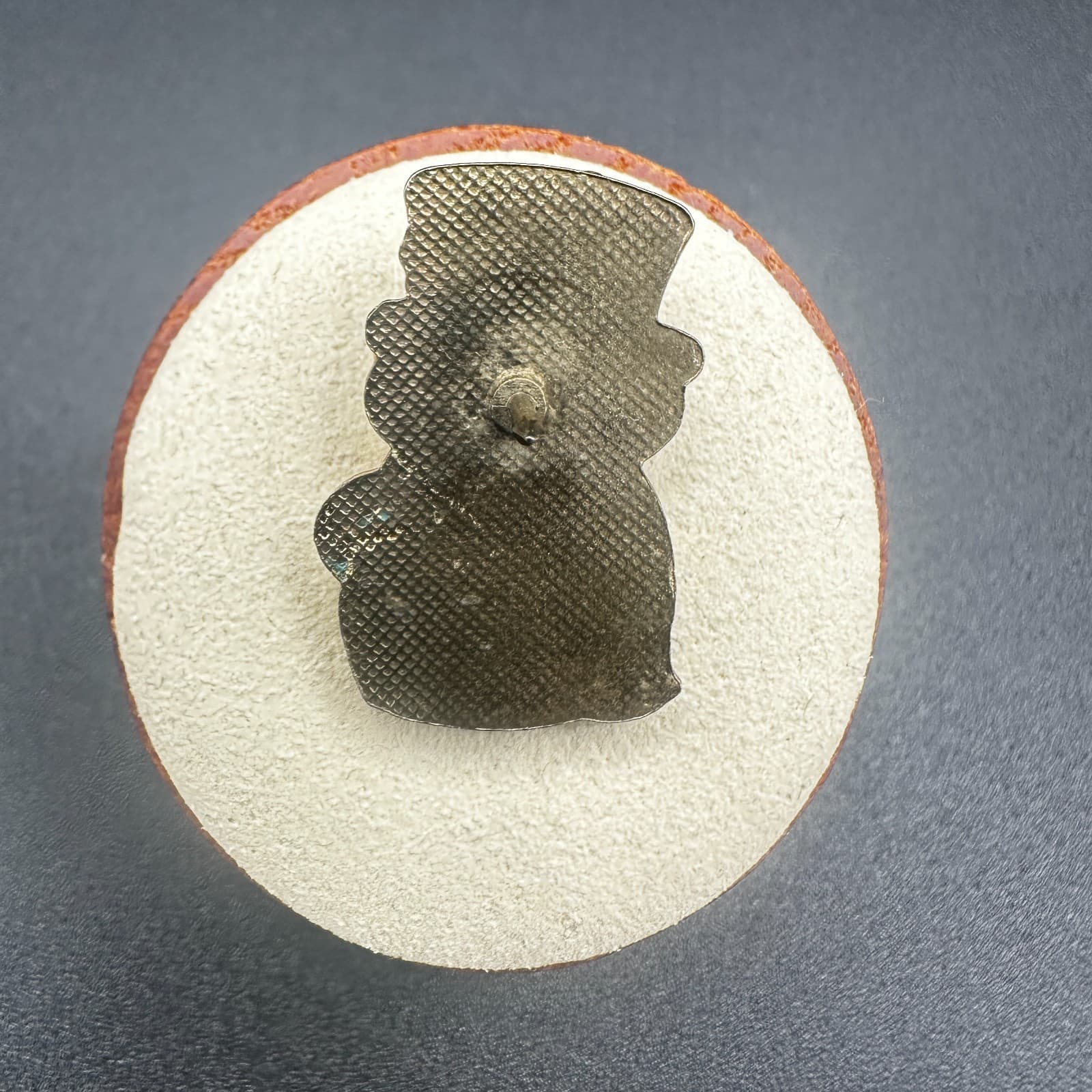 Vintage Enamel Snowman Pin – Christmas Wreath Holiday Brooch - Thumbnail 5