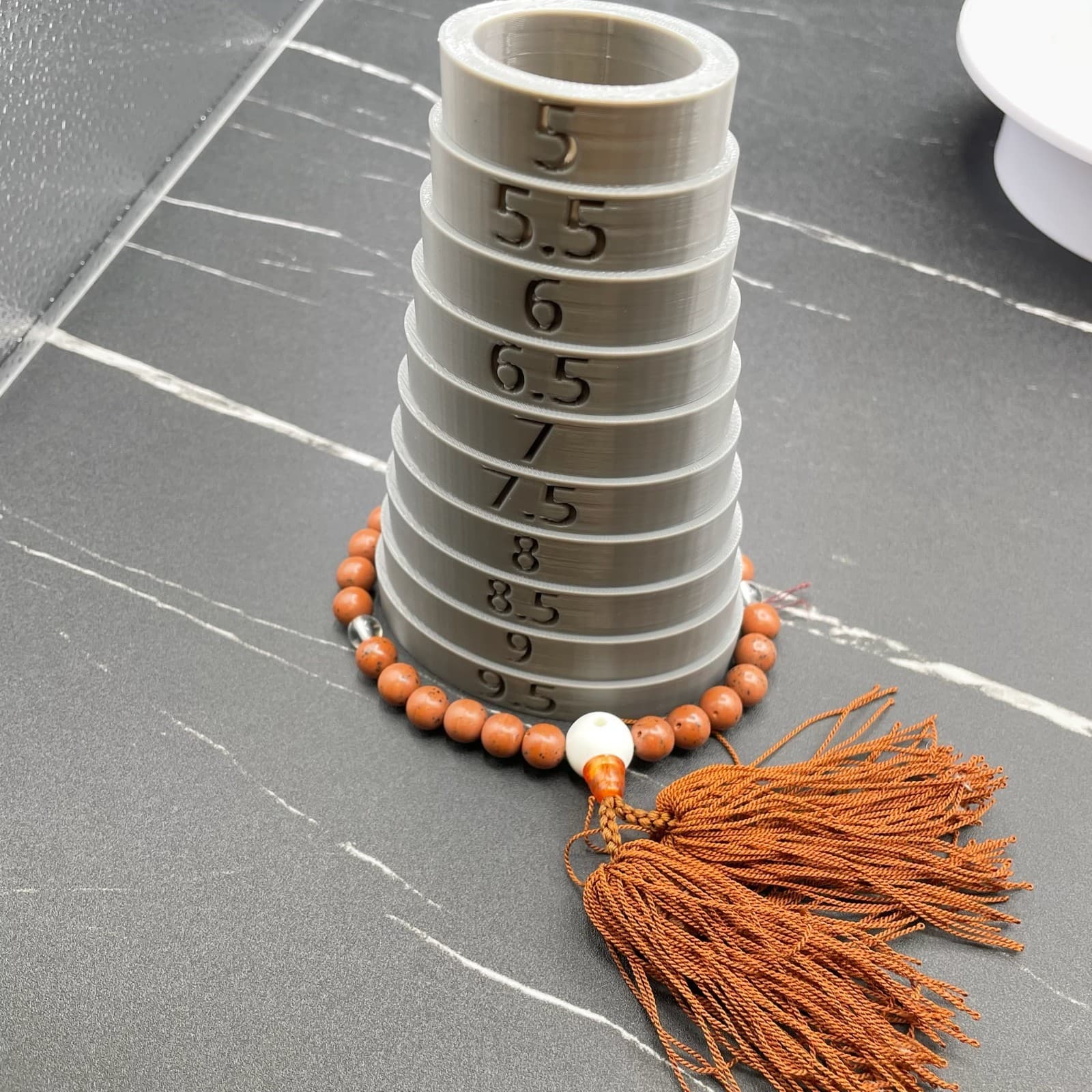 Vintage Unisex Brown Chinaberry Wood Beads 9.5" Long Tassel Prayer Mala - Thumbnail 2