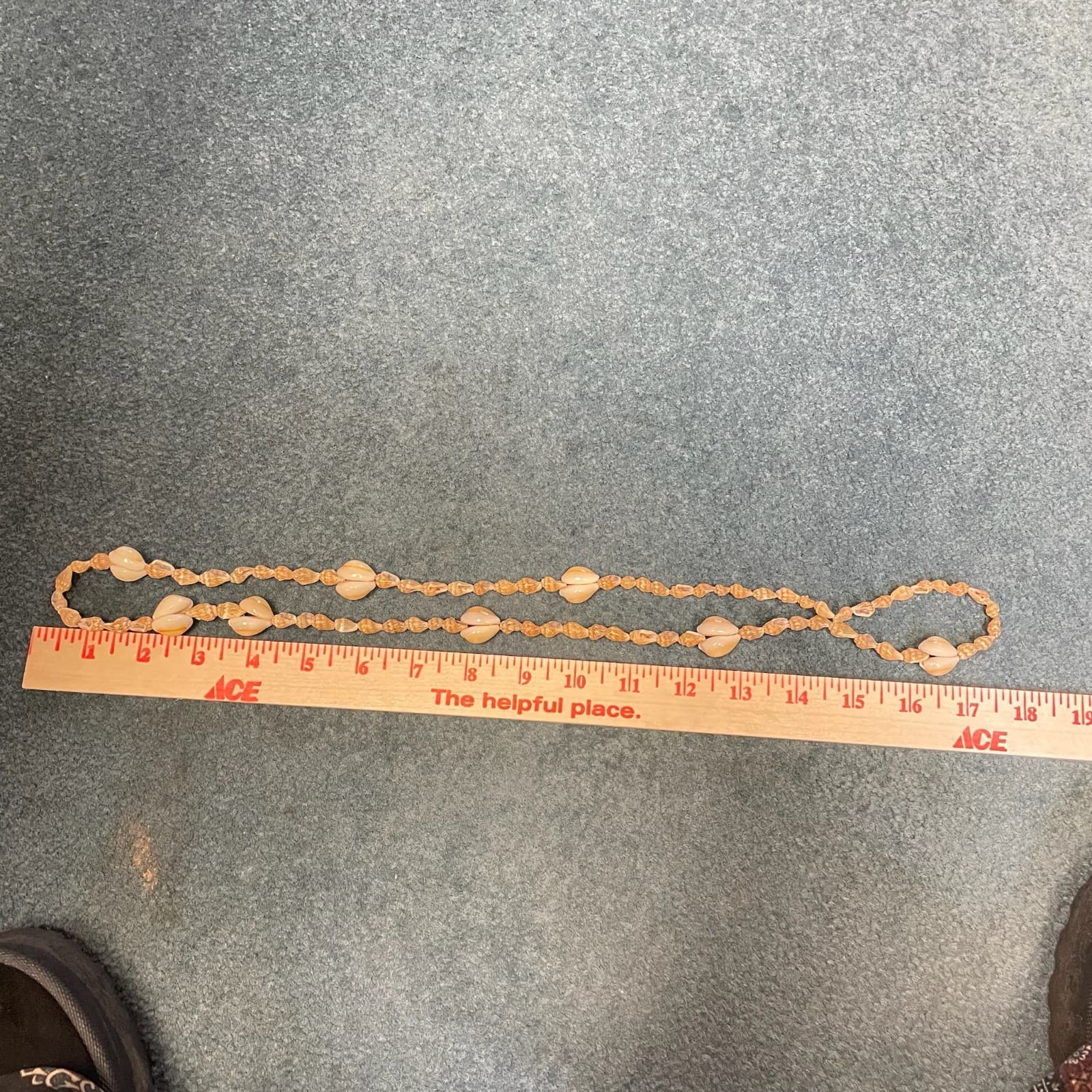 Vintage Handmade Womens Ivory Cowrie Shell 17.5" Long Fashion Necklace - Thumbnail 2