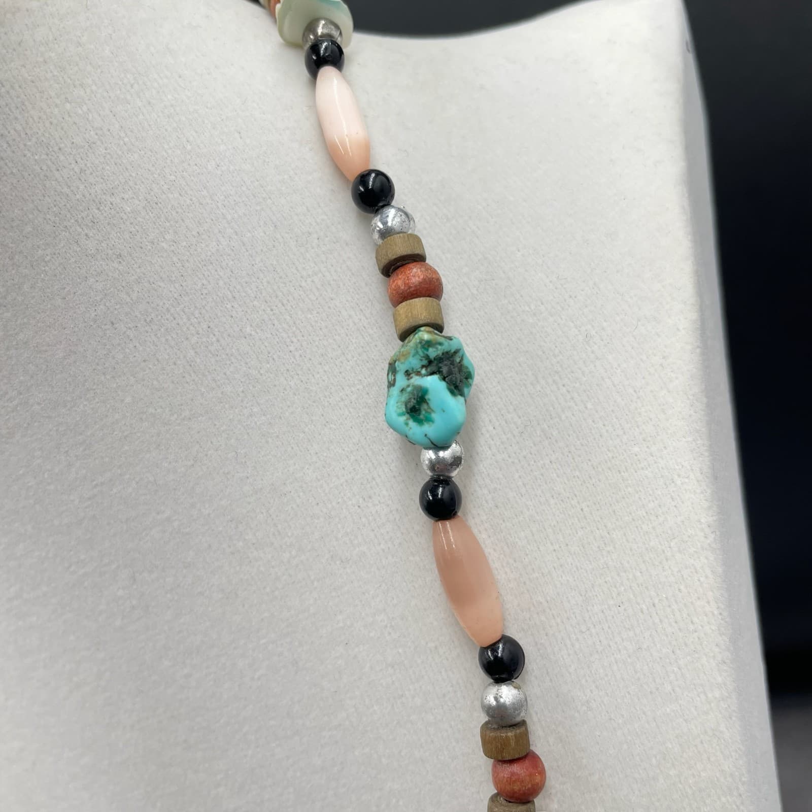 Vintage Multicolor Fashion Turquoise Multi-Stone Beaded Statement Necklace - Thumbnail 8