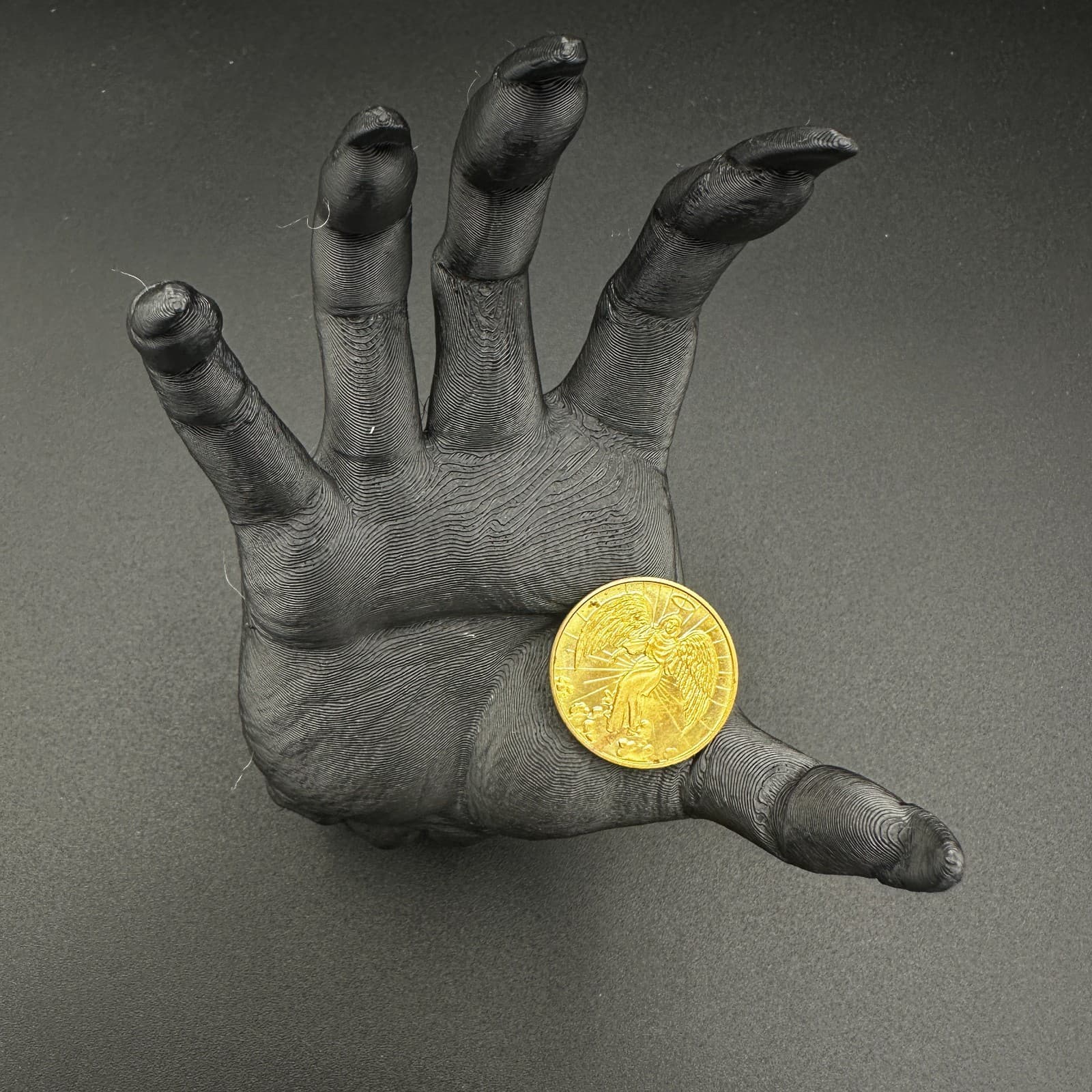 Vintage Goldtone Angel Coin Pendant – Guardian Angel Medallion Charm - Image 1