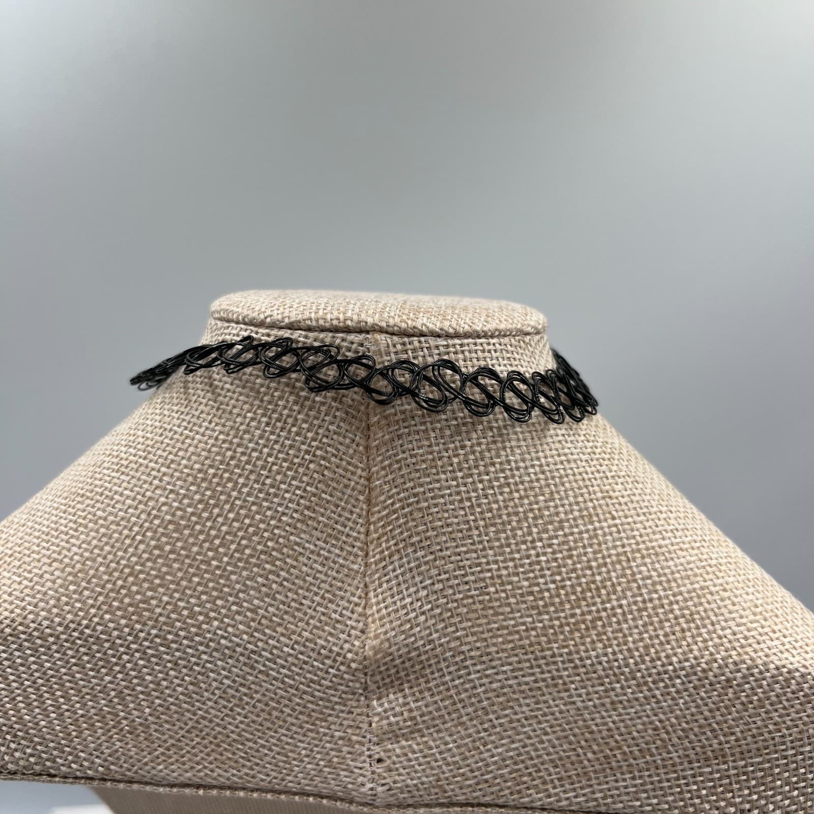 Vintage 90s Black Tattoo Choker Necklace Stretch Elastic Retro Grunge Goth Y2K - Thumbnail 4