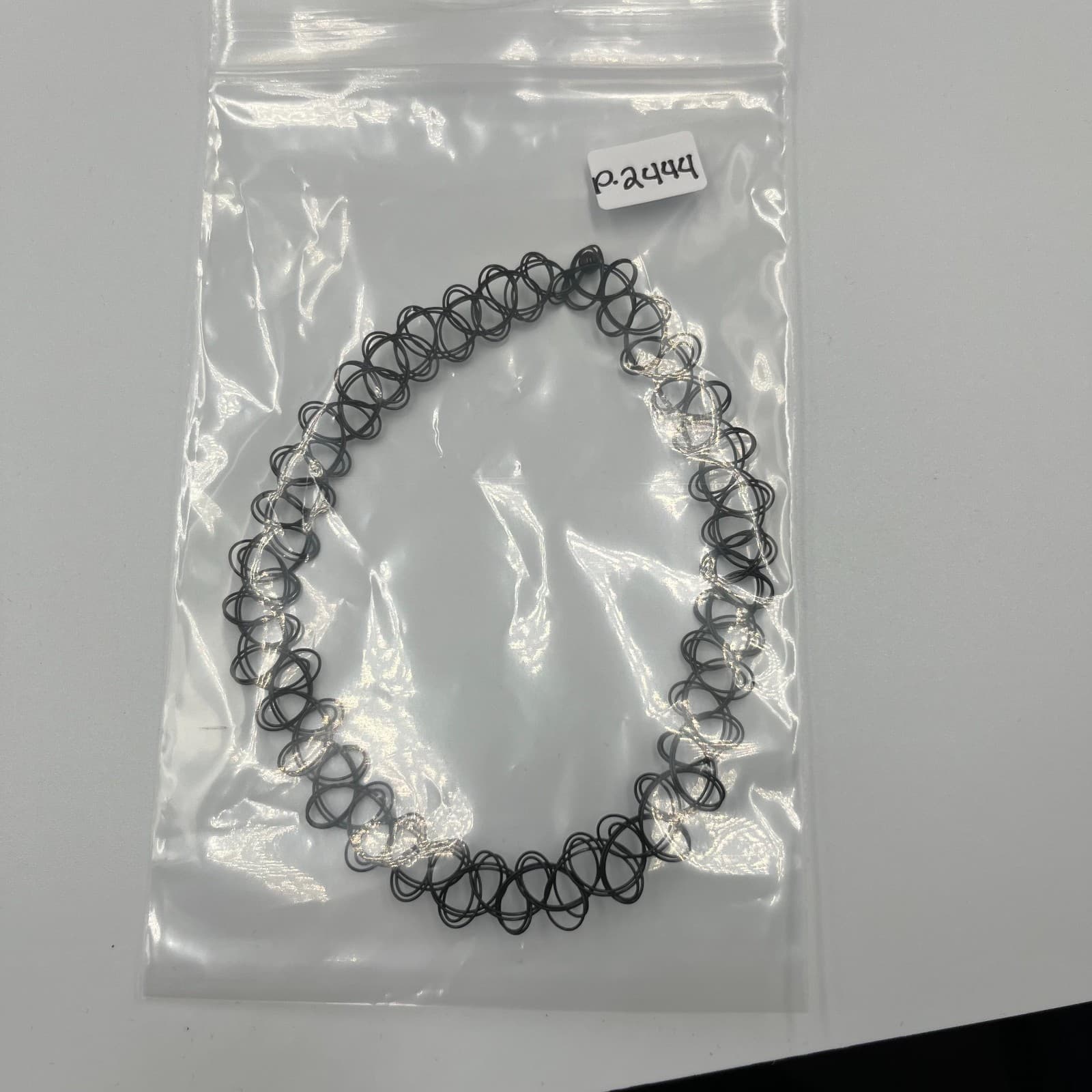 Vintage 90s Black Tattoo Choker Necklace Stretch Elastic Retro Grunge Goth Y2K - Thumbnail 6