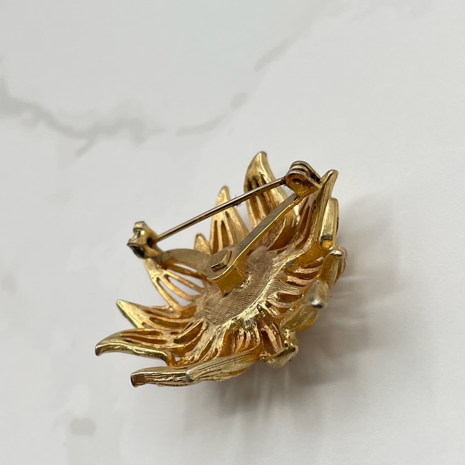 Vintage VTG Gold Tone Chain Necklace Rectangular Multi-Color Pendant 18 - Thumbnail 5