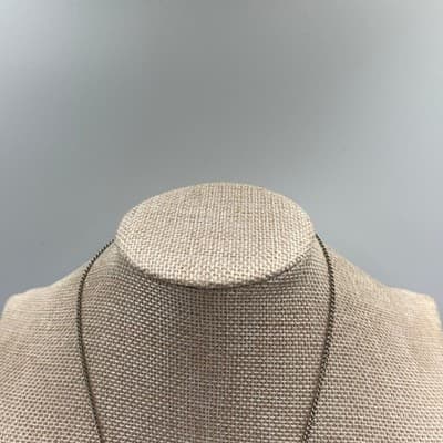 Vintage Silver Tone Abstract Mother Child Pendant Necklace Open Frame Minimalist - Thumbnail 3