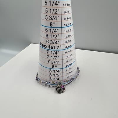 Vintage Set of 3 Beaded Bracelets Butterfly Cupcake Charm Iridescent Blue Purple - Thumbnail 13