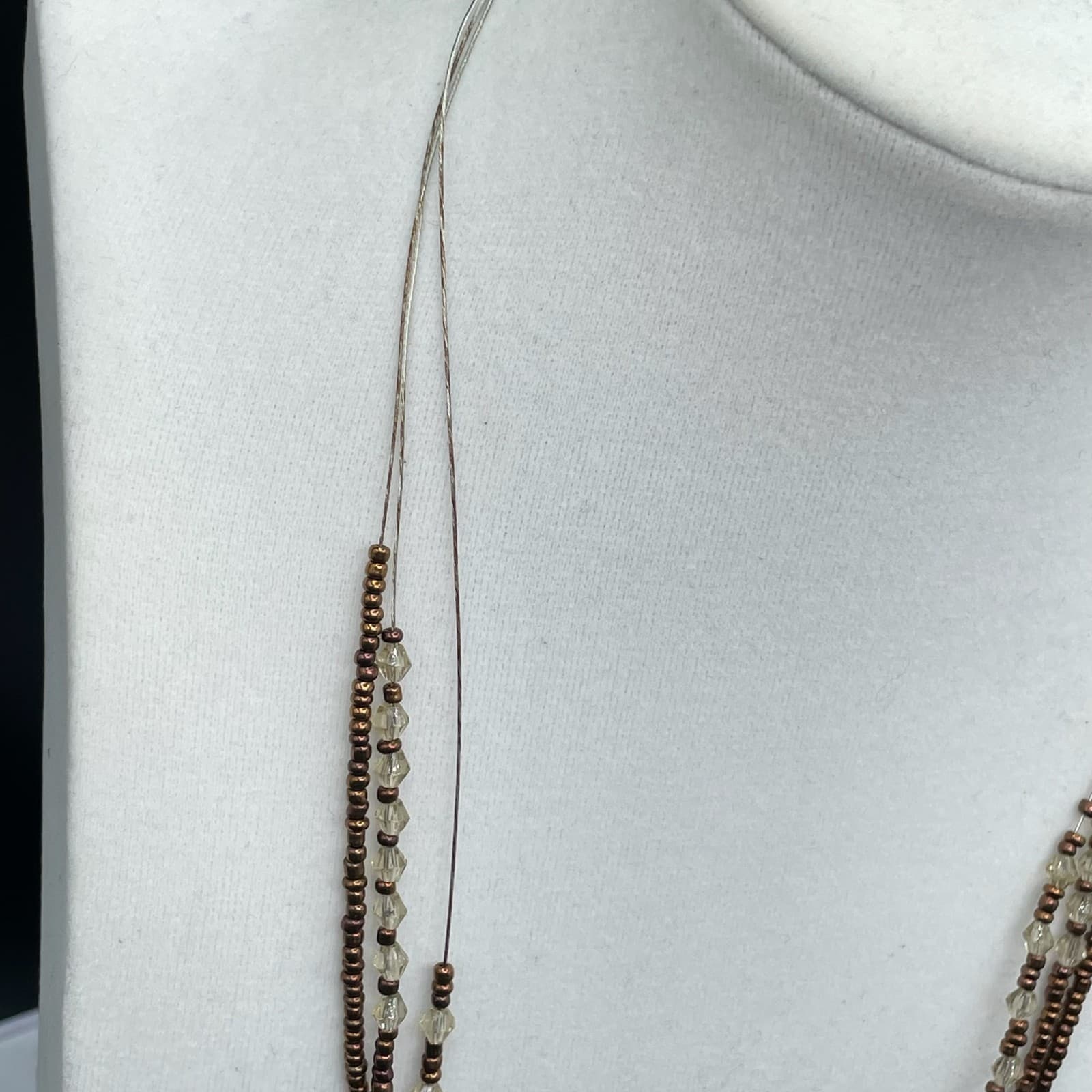 Vintage Bohemian Multicolor Turquoise Multi Layered Wood Beaded Statement - Thumbnail 3