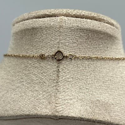 Vintage Gold Tone Evil Eye Pendant Necklace Blue White Minimalist Dainty Chain - Thumbnail 8