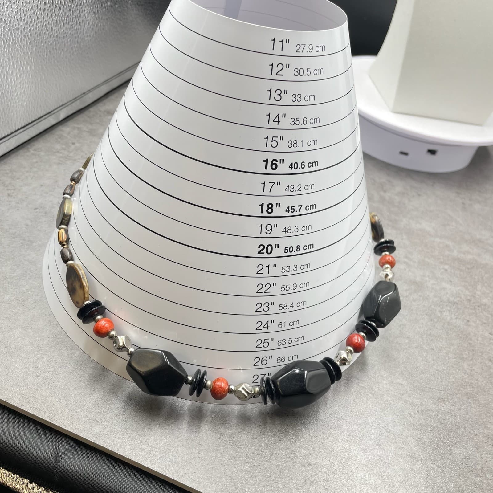 Vintage African Tribal Ethnic Chunky Multicolor Beaded Long Necklace - Size 27" - Thumbnail 10