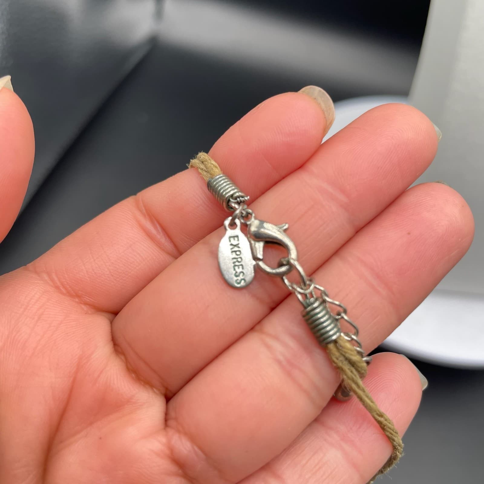 Vintage Express Teal Lobster Cord Reconstituted Turquoise Beaded Chunky Necklace - Thumbnail 3