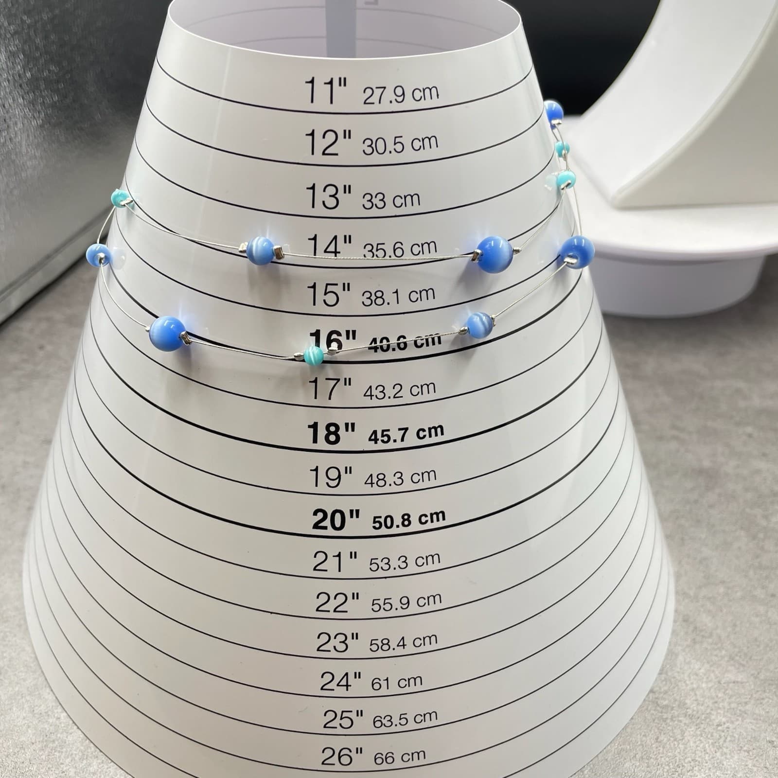 Vintage Contemporary Silver-Tone Lobster Cat's Eye Glass Double Stranded Beaded - Thumbnail 2