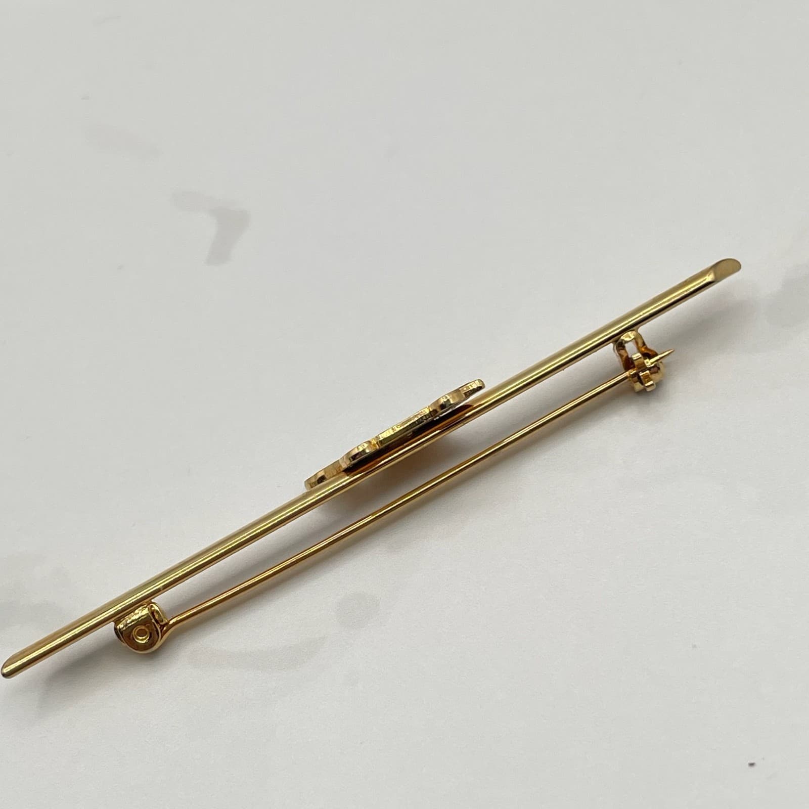 Vintage Gold Tone Bar Brooch Pin Green Black Enamel Turtle Sea Animal Lapel Fine - Thumbnail 7