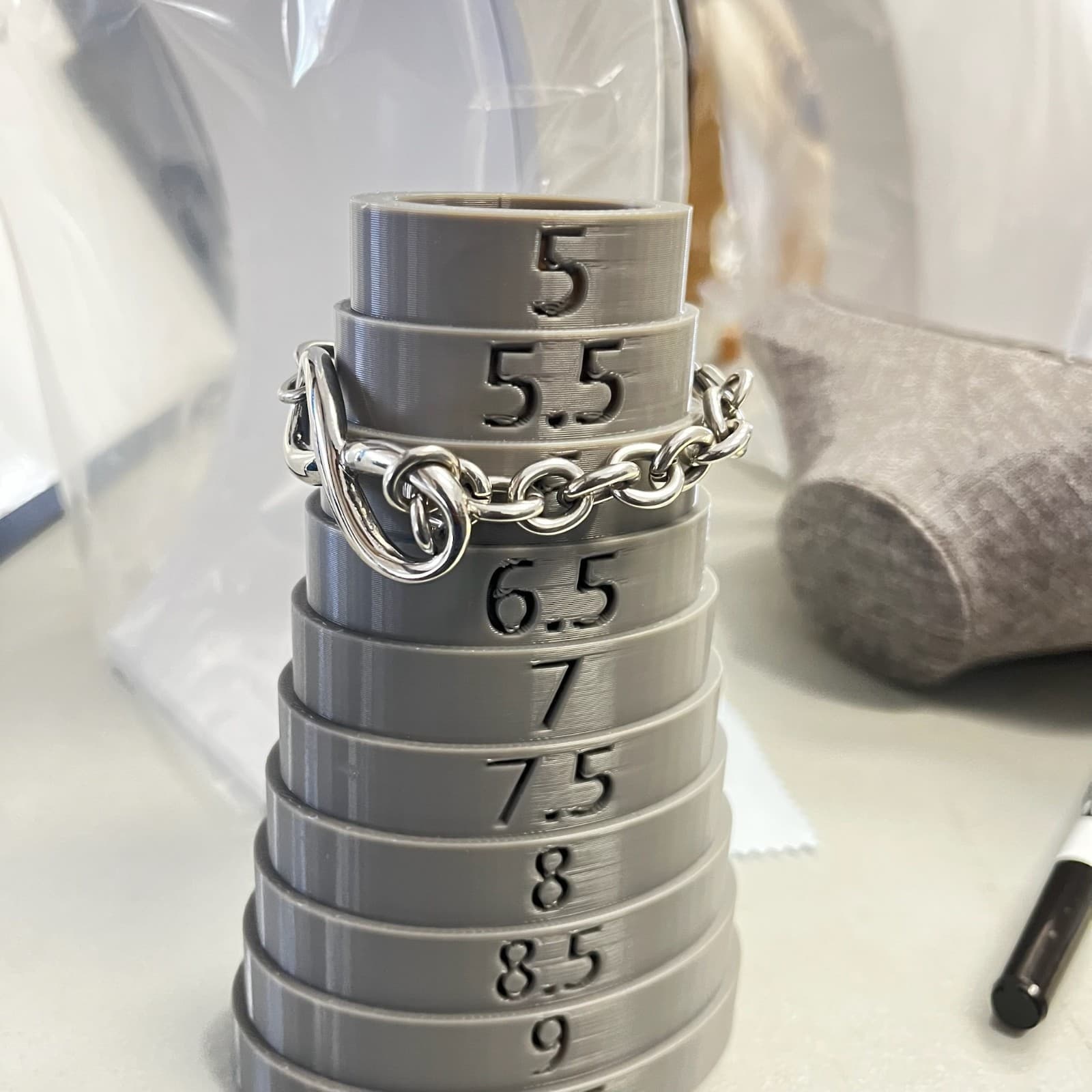 Vintage Modernist Chunky Silver Tone Chain Link Bracelet Statement Jewelry - Thumbnail 5