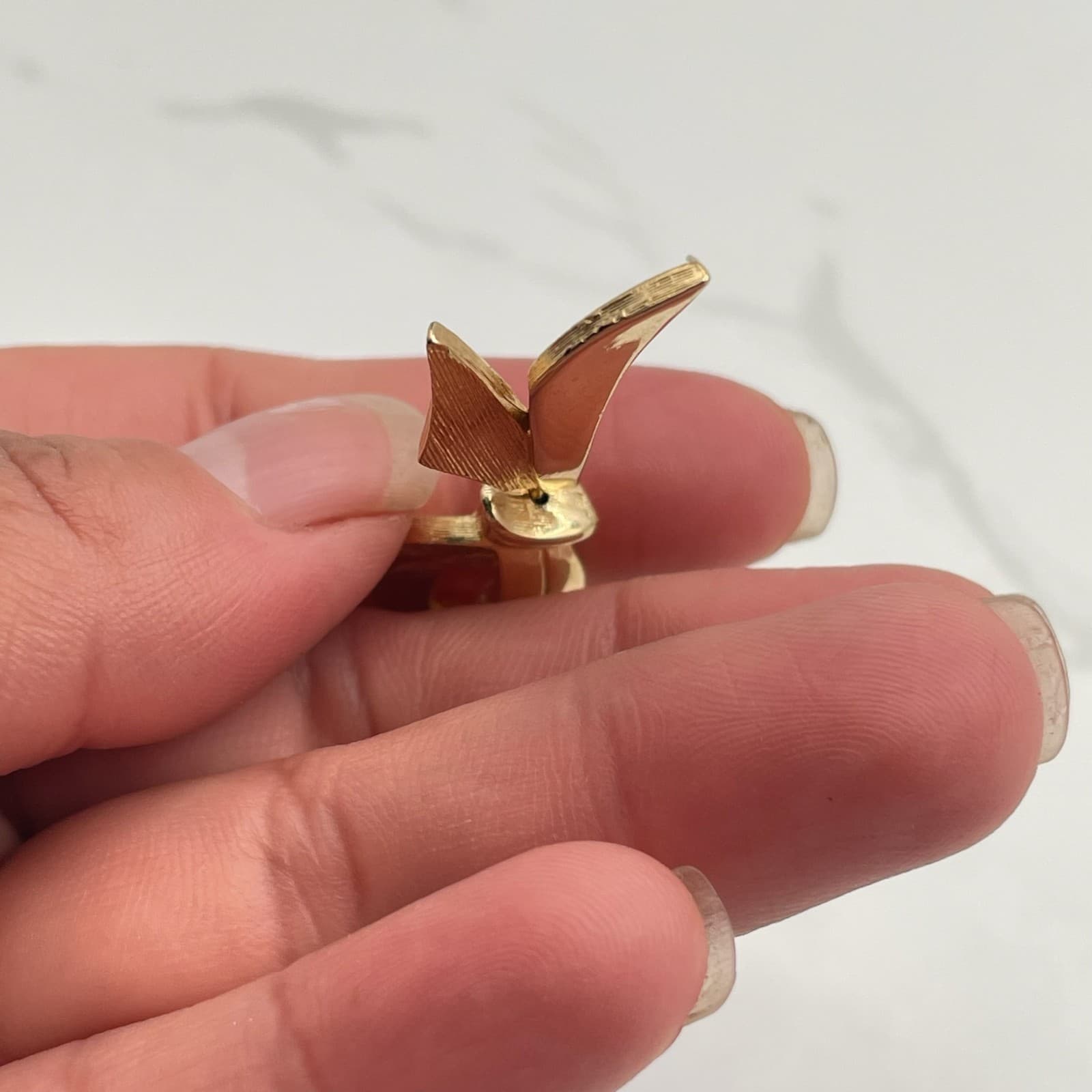 Vintage Gold Tone Figural Dancer Brooch Lapel Pin Modernist Geometric Art Deco - Thumbnail 6