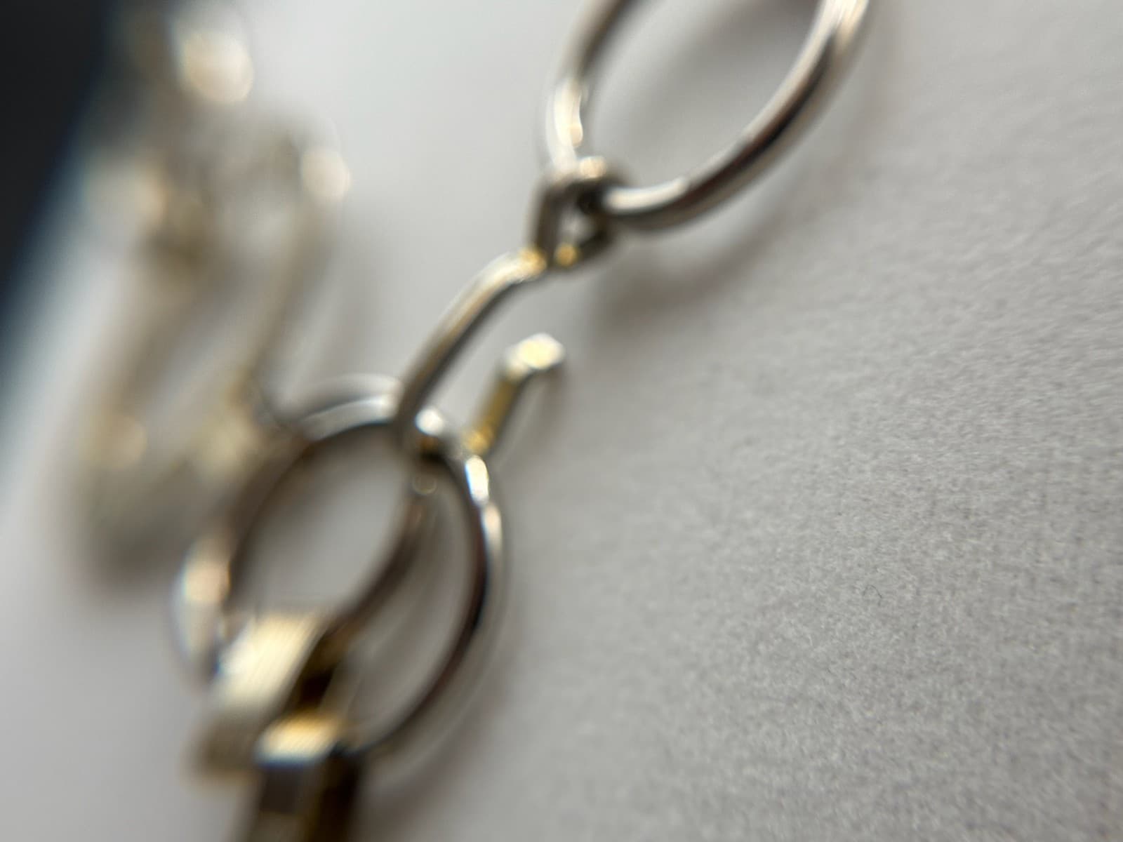 Vintage Bold Two Tone Gold Silver Chunky Open Circle Oval Link Statement Chain - Thumbnail 10