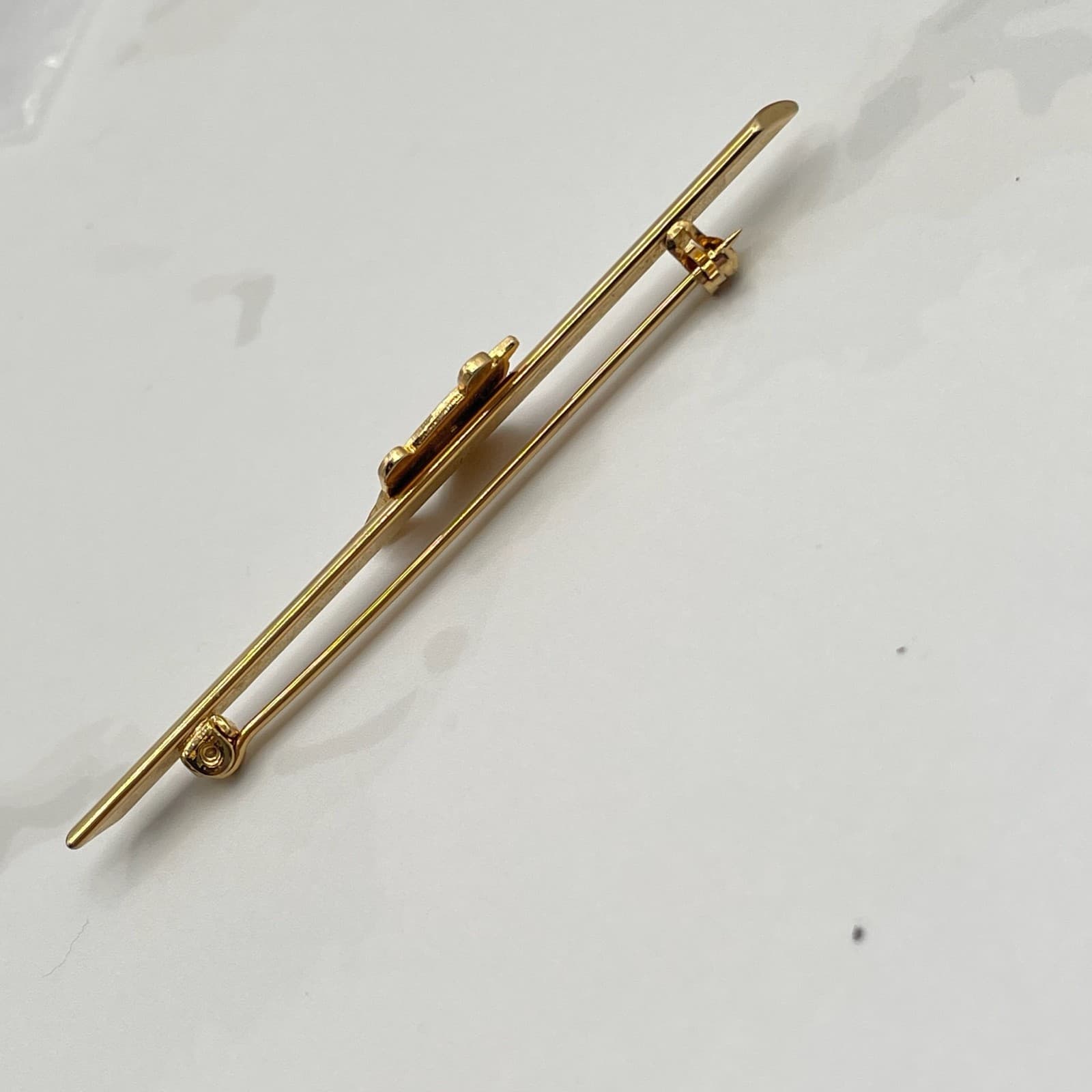 Vintage Gold Tone Bar Brooch Pin Green Black Enamel Turtle Sea Animal Lapel Fine - Thumbnail 4