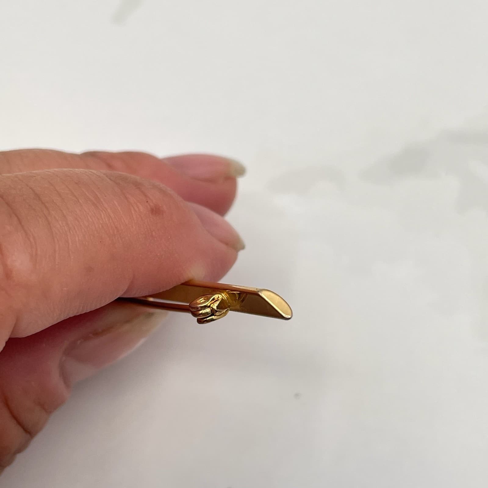 Vintage Gold Tone Bar Brooch Pin Green Black Enamel Turtle Sea Animal Lapel Fine - Thumbnail 11