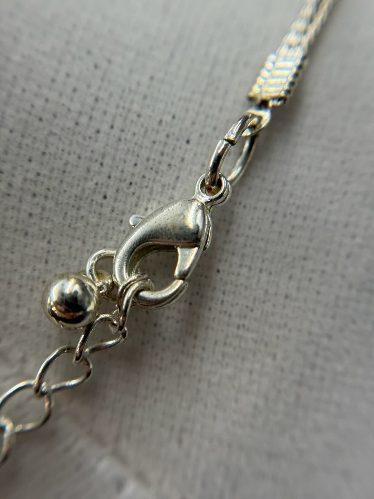 Vintage VTG Dual Strand Pendant Necklace White Cats Eye Stone Silver Tone Beaded - Thumbnail 6