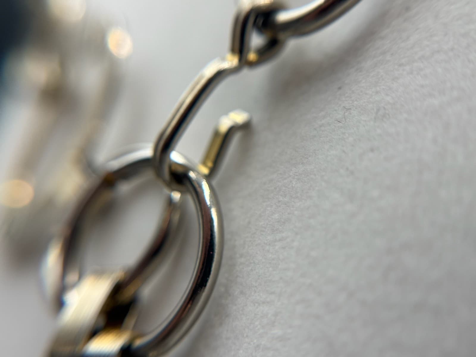 Vintage Bold Two Tone Gold Silver Chunky Open Circle Oval Link Statement Chain - Thumbnail 11