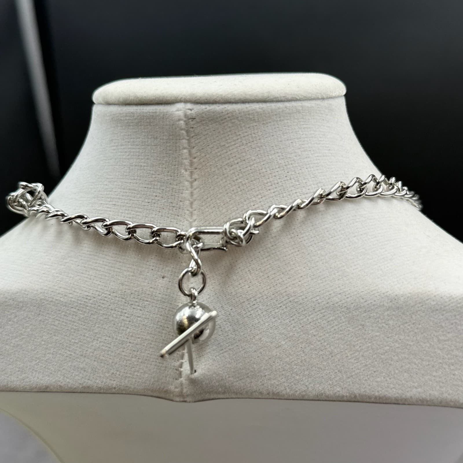 Vintage VTG 70s Sarah Coventry Charisma Silver Tone Crescent Bib Choker Necklace - Thumbnail 8