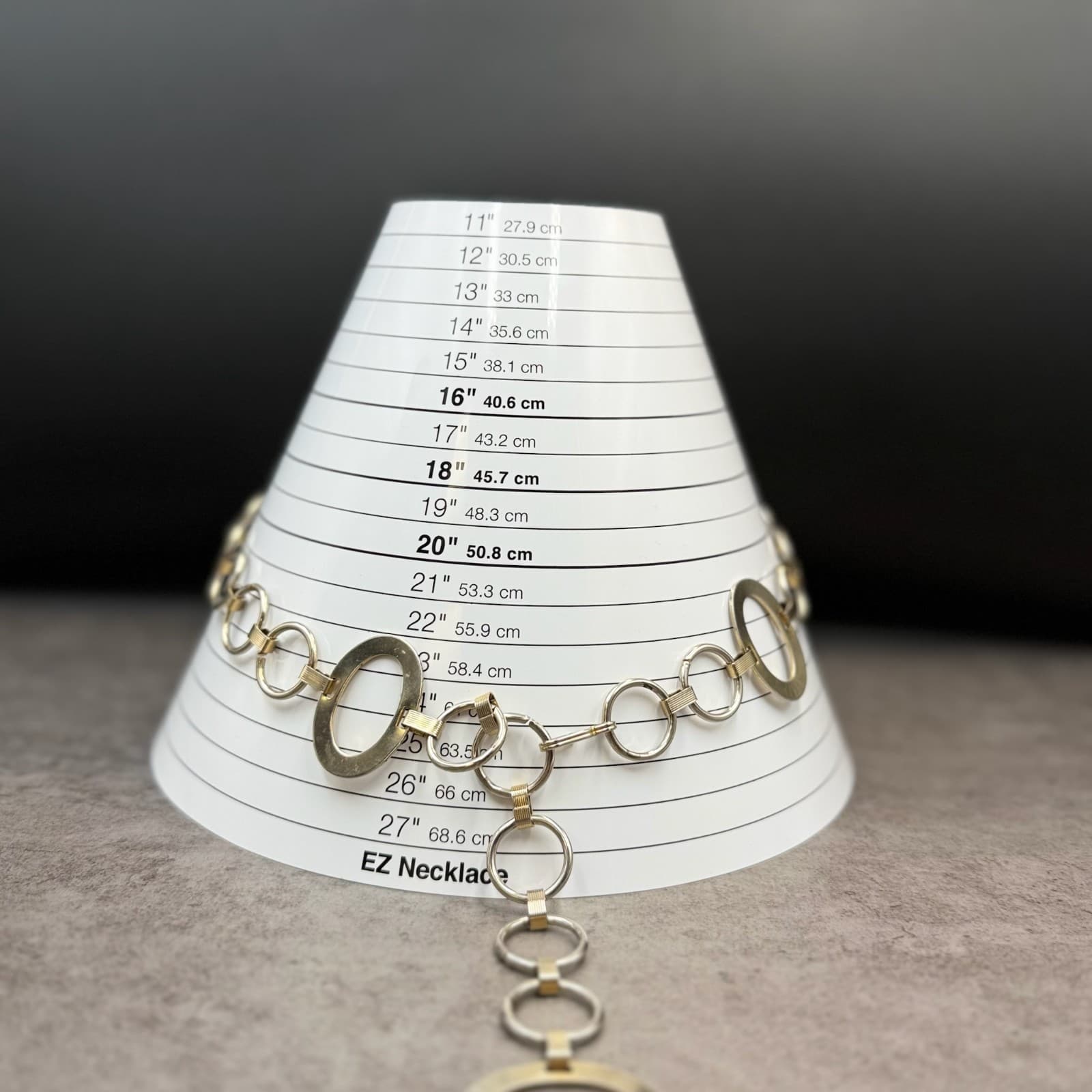 Vintage Bold Two Tone Gold Silver Chunky Open Circle Oval Link Statement Chain - Thumbnail 15