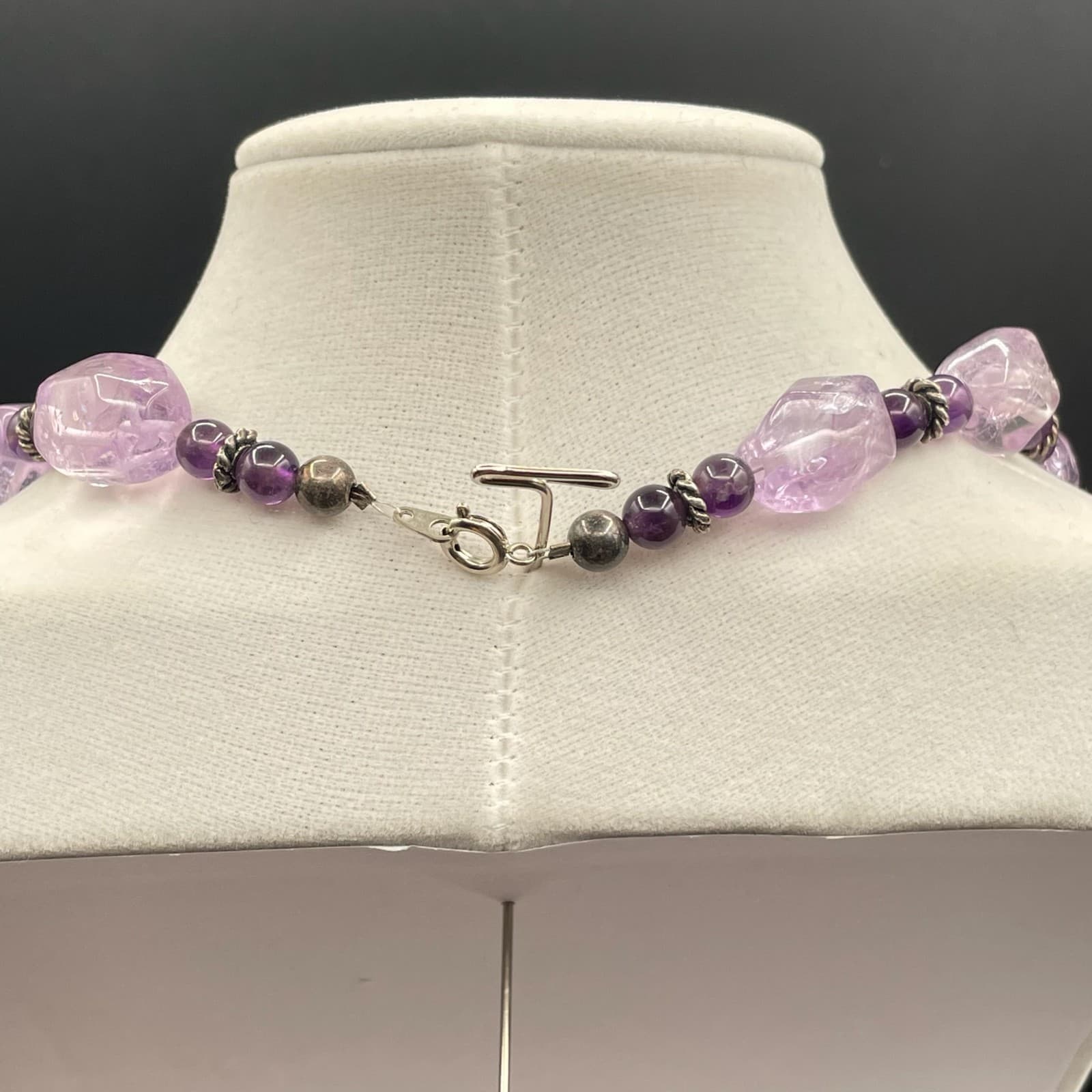 Vintage Amethyst Purple Seashell Beaded Classic Star Charm Pendant Necklace - Thumbnail 9