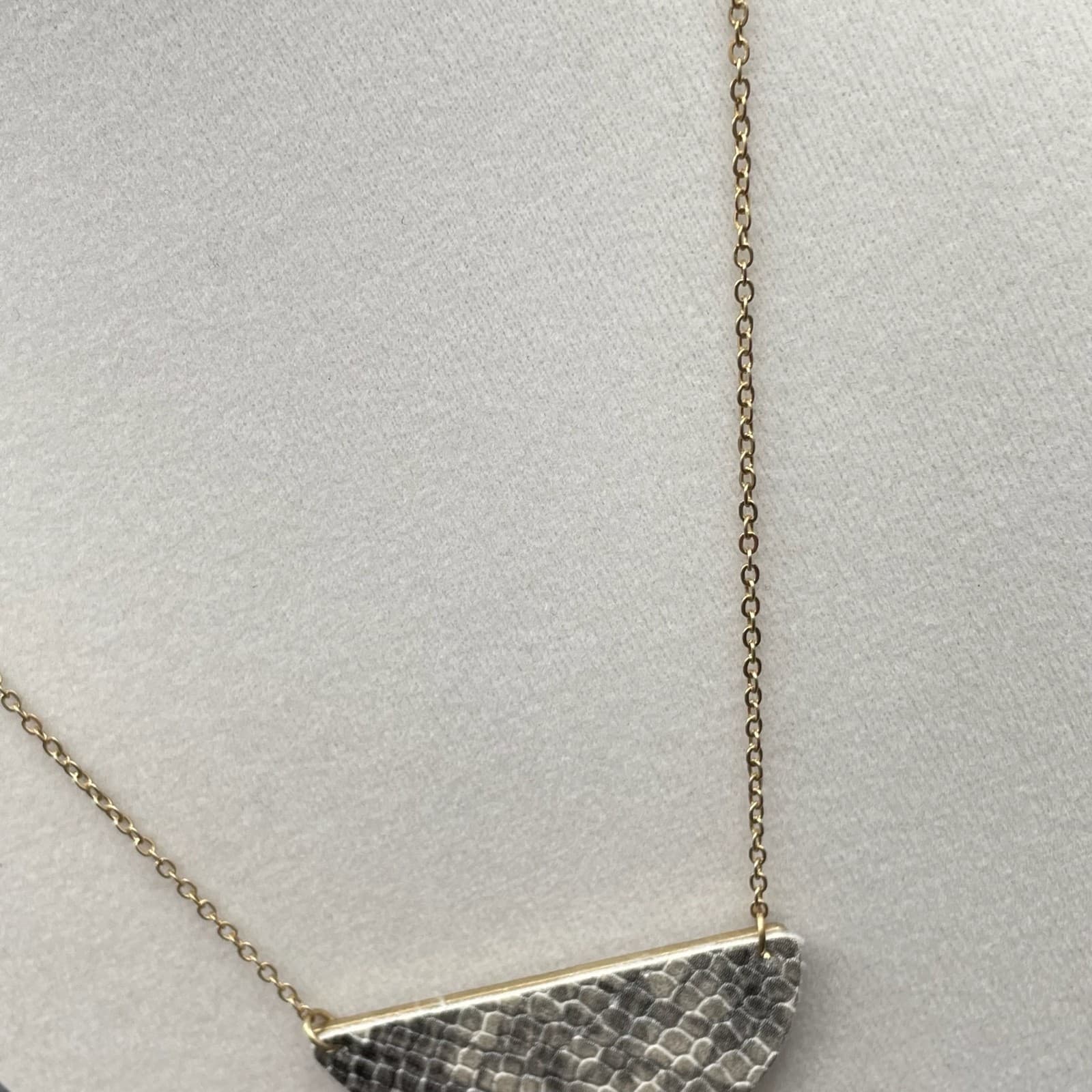 Vintage Gold-Tone Classic Fashion Round Link Chain Geometric Pendant Lobster - Thumbnail 7