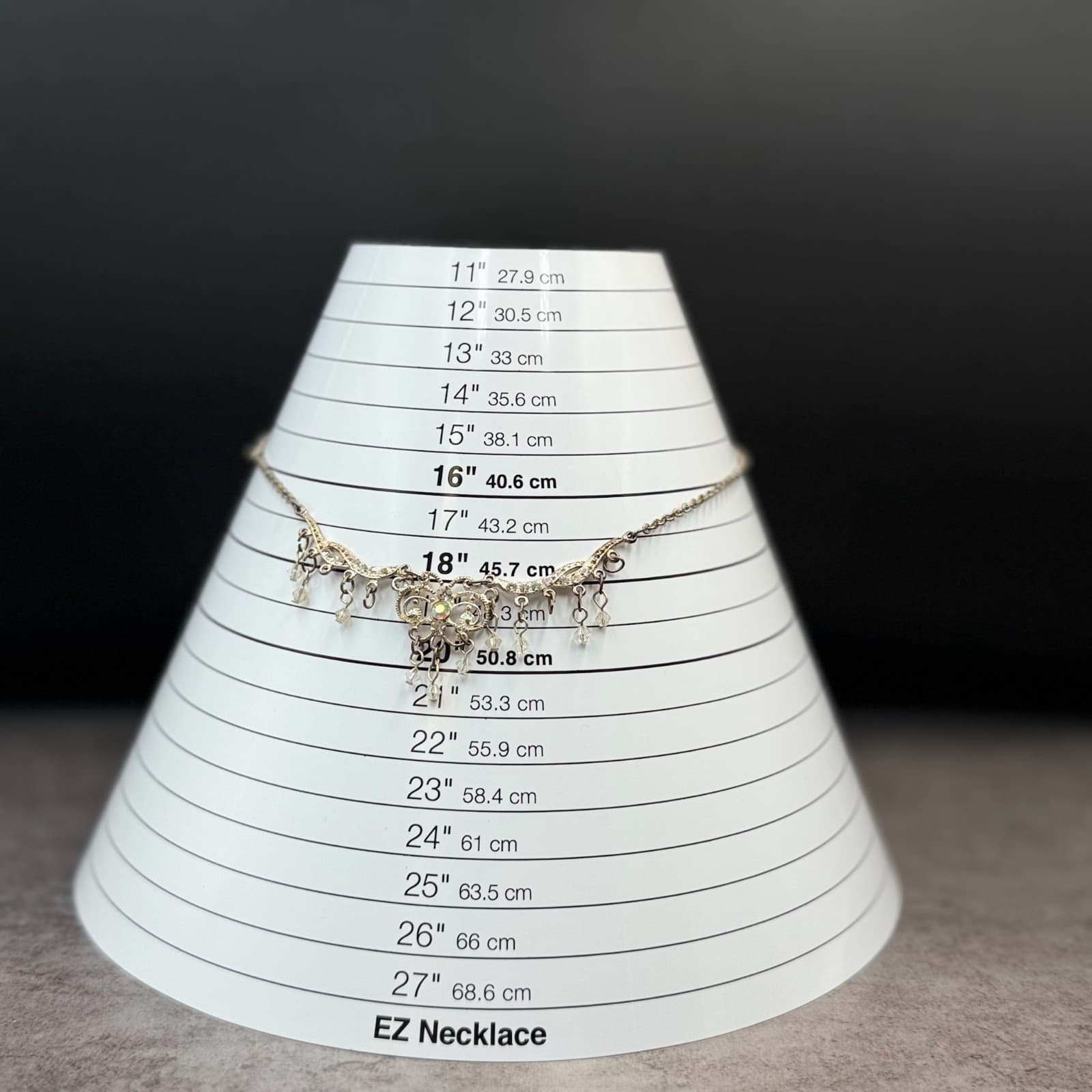 Vintage Style Silver Tone Rhinestone Filigree Dangle Choker Necklace Women's - Thumbnail 14