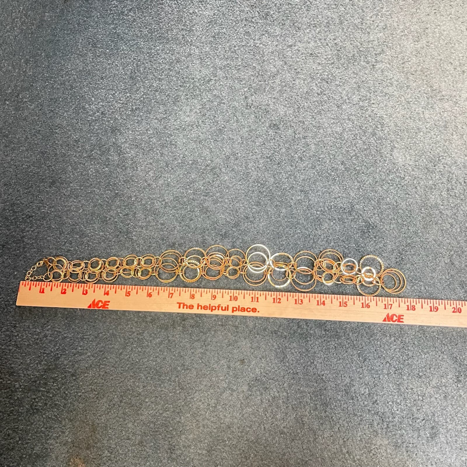 Vintage Daisy Fuentes Gold-Tone Coated Aluminium Multi-Rings Link Statement - Thumbnail 2