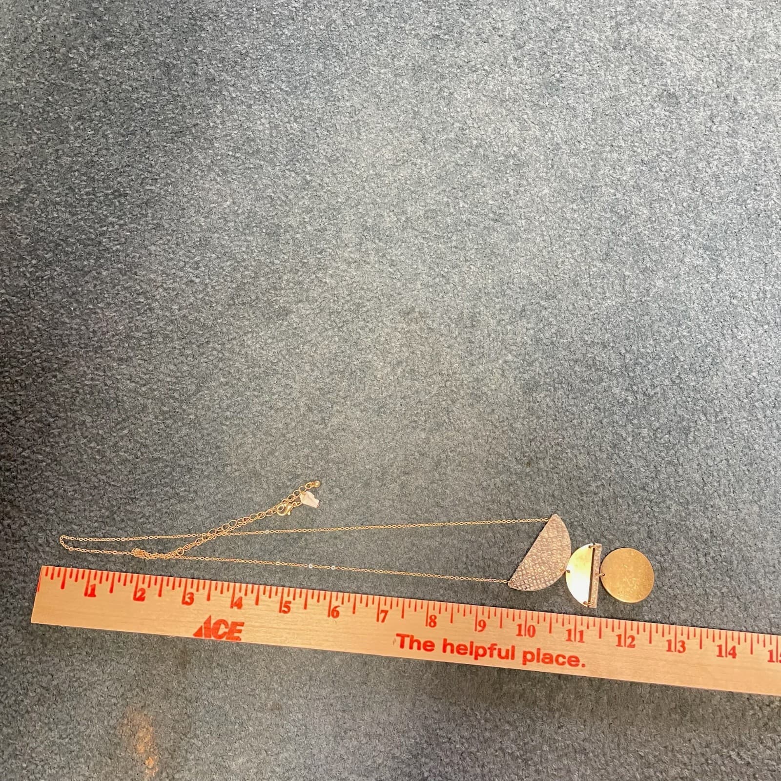 Vintage Gold-Tone Classic Fashion Round Link Chain Geometric Pendant Lobster - Thumbnail 2