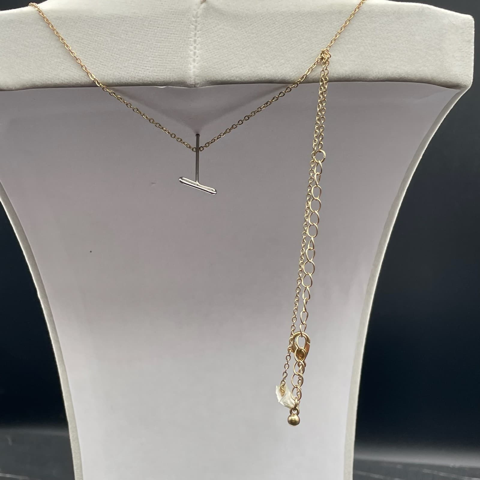 Vintage Gold-Tone Classic Fashion Round Link Chain Geometric Pendant Lobster - Thumbnail 9