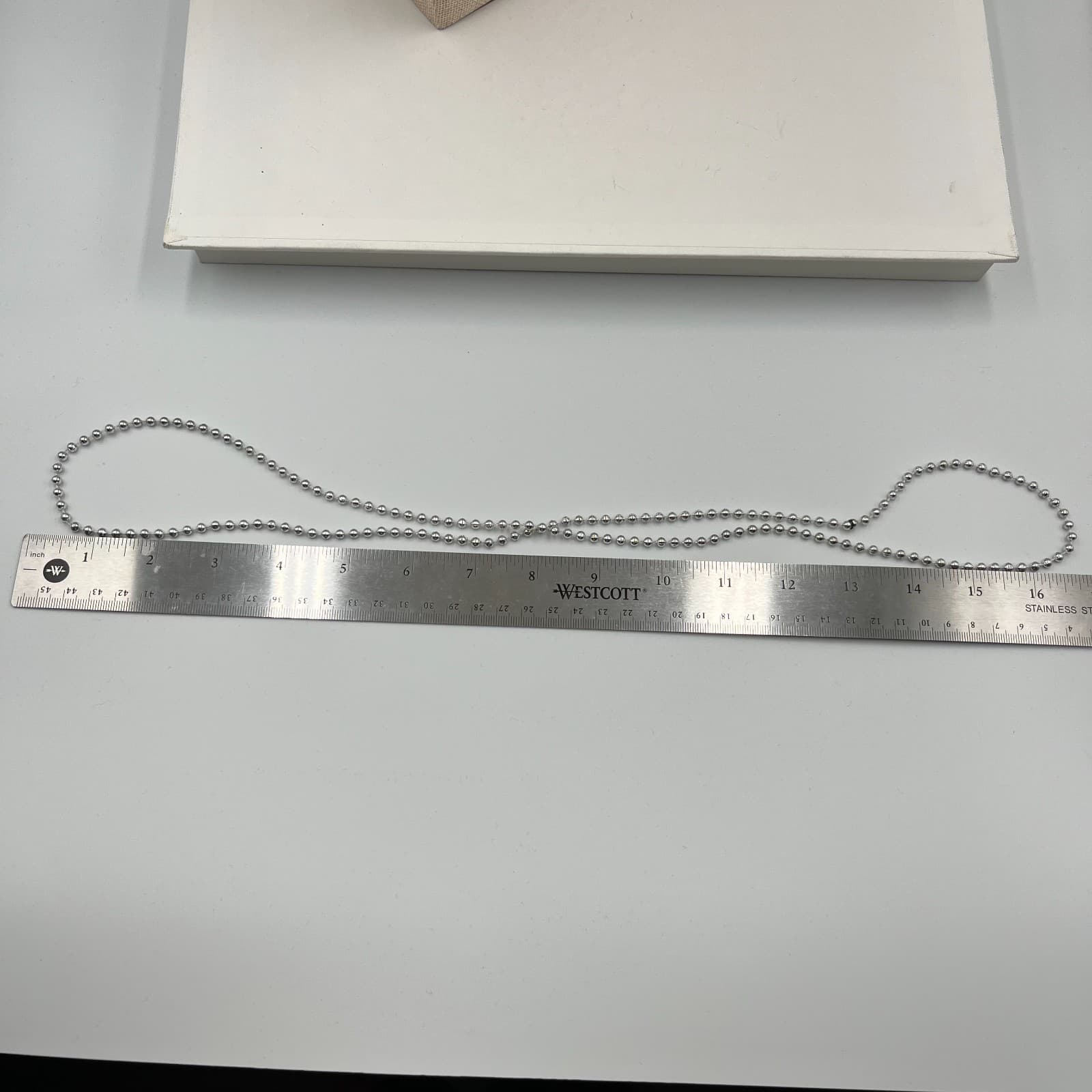 Vtg Silver tone Ball Bead Necklace Heavy Statement 16mm Large Chunky Chain - Thumbnail 6